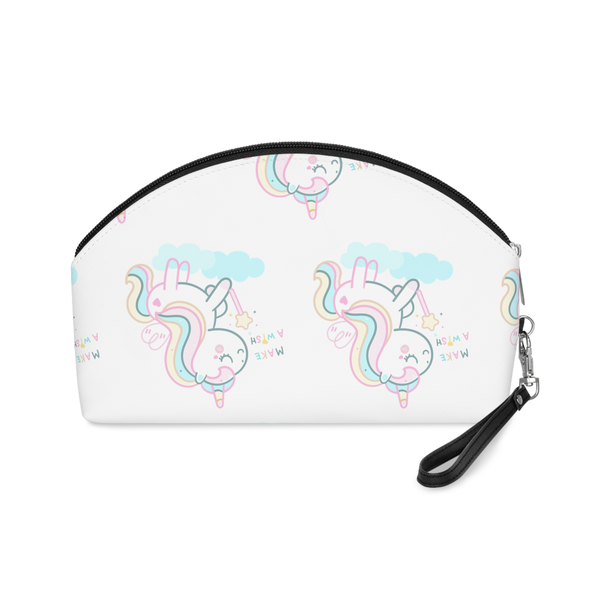 Cute Unicorn Pastel Holding Magic Wand Makeup Bag - Image 2