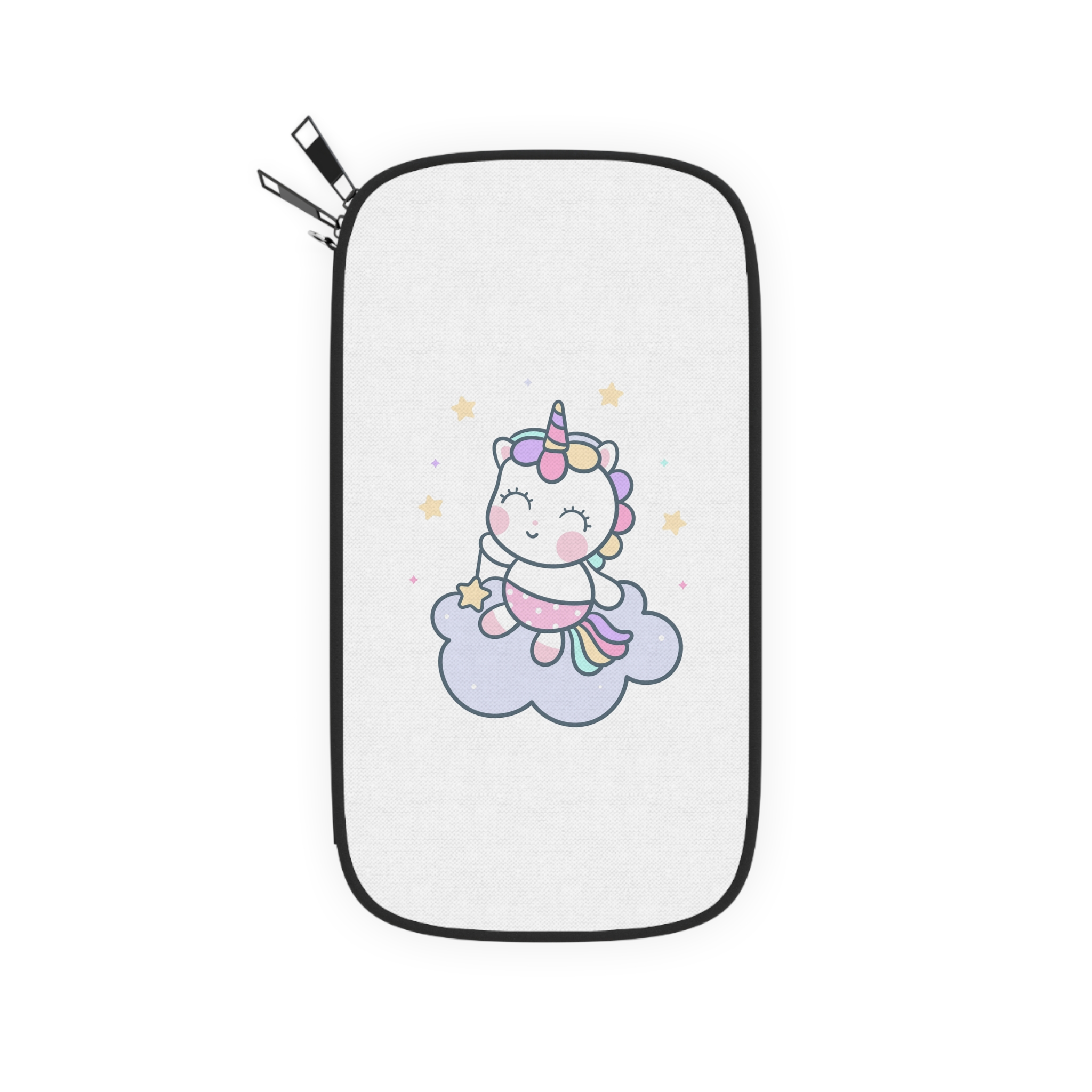 Hand Drawn Kawaii Unicorn Vector Cloud Passport Wallet - Image 2