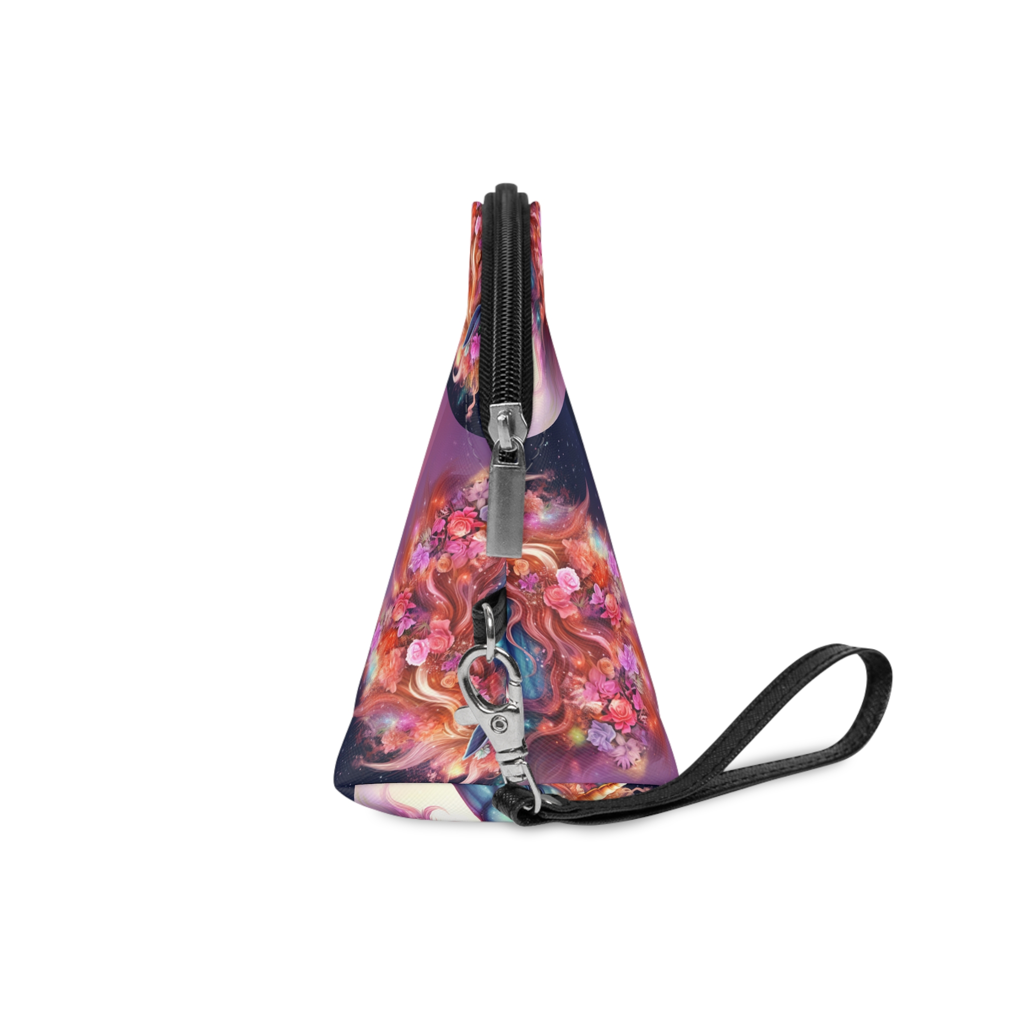 Unicorn With Flowers Its Mane Star Background Generative Ai Makeup Bag - Image 3