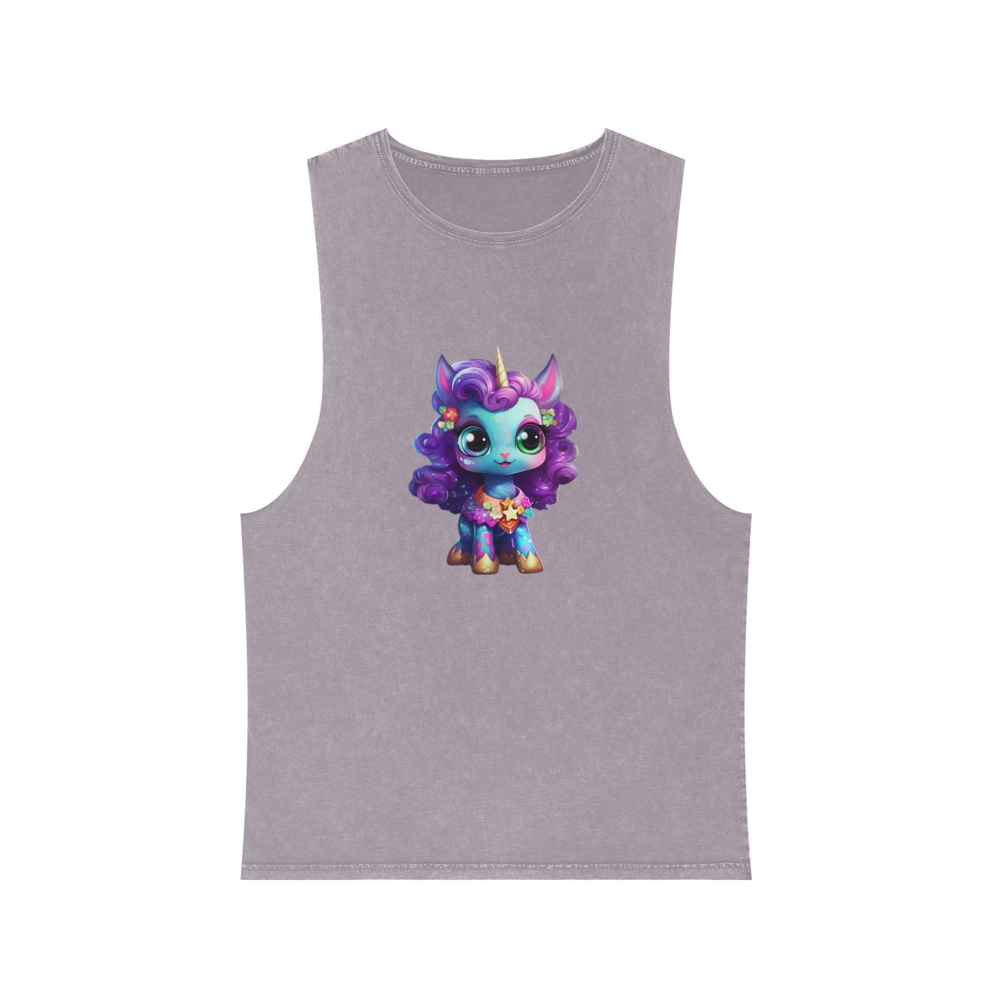 Beautiful Cute Baby Unicorn Copy Unisex Stonewash Tank Top - Image 17