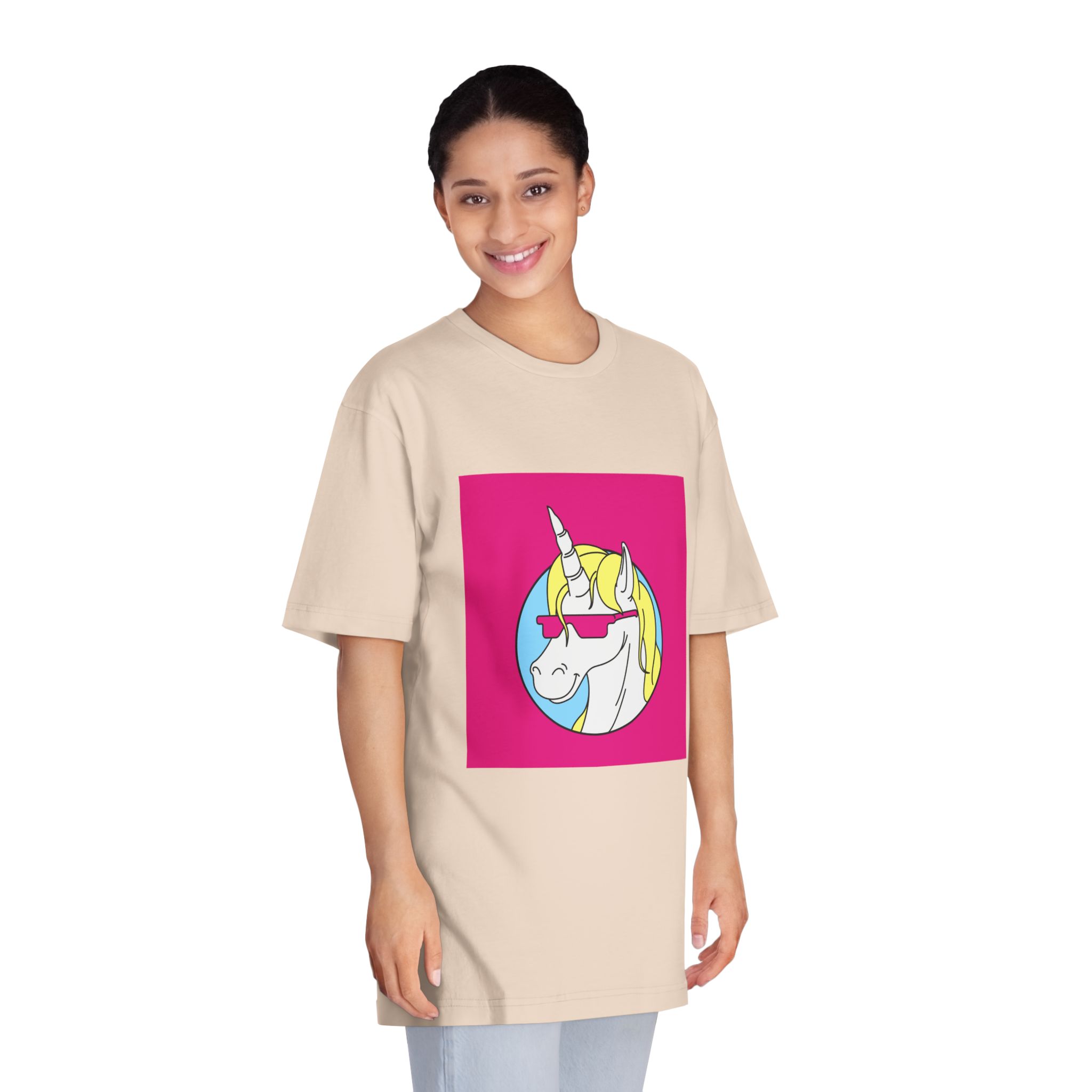Retro Emblem of Unicorn Wearning A Glasses Unisex Classic Crewneck T Shirt - Image 11