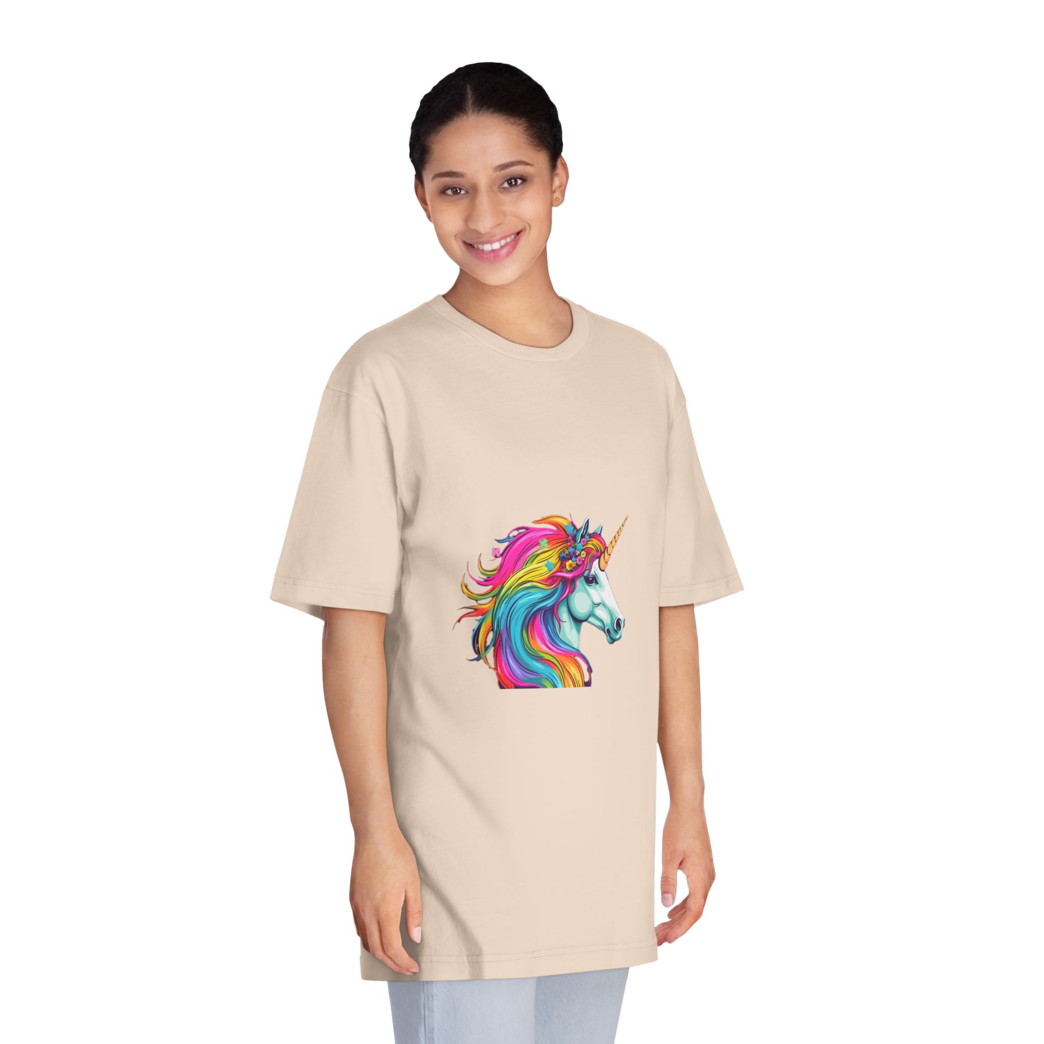 Unicorn With Rainbow Mane Flowers It Unisex Classic Crewneck T Shirt - Image 11
