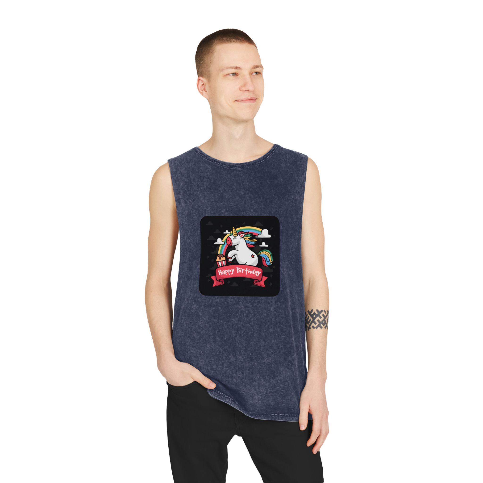 Unicorn V102 Unisex Stonewash Tank Top - Image 15