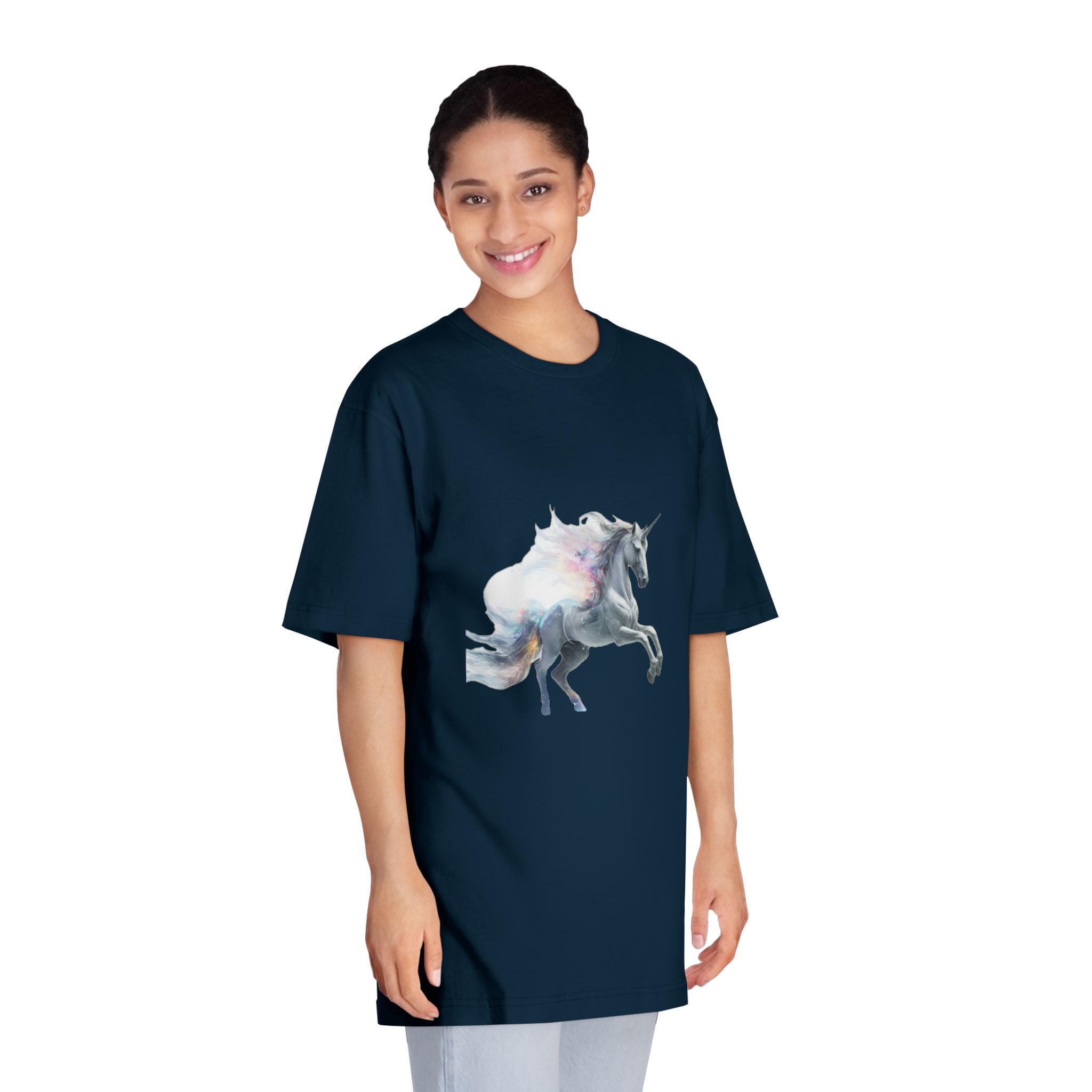 Unicorn With White Background High Quality Ultra Hd Unisex Classic Crewneck T Shirt - Image 19