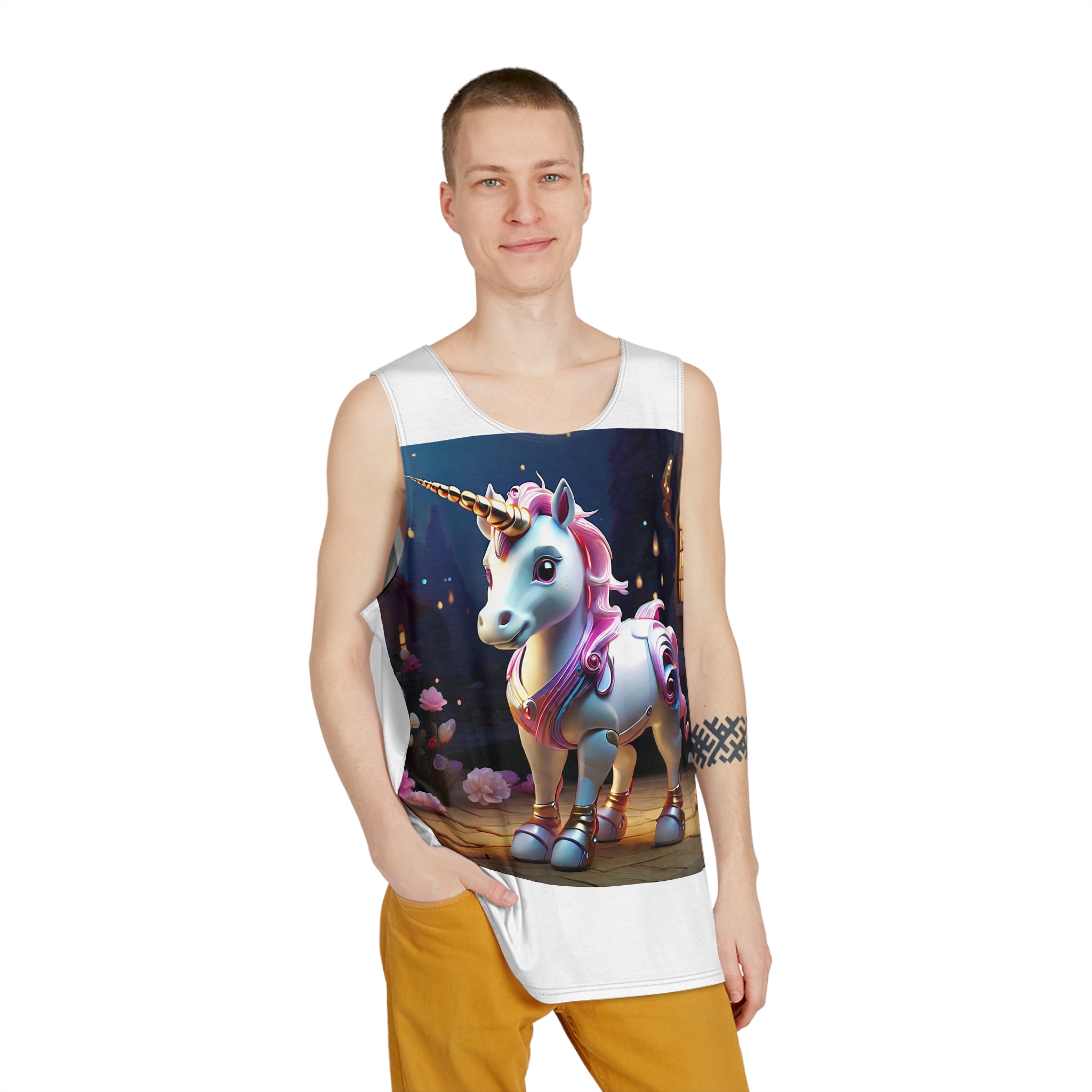 Animated Unicorn Children Generated By Ai (9) Mens Tank Aop - Image 3