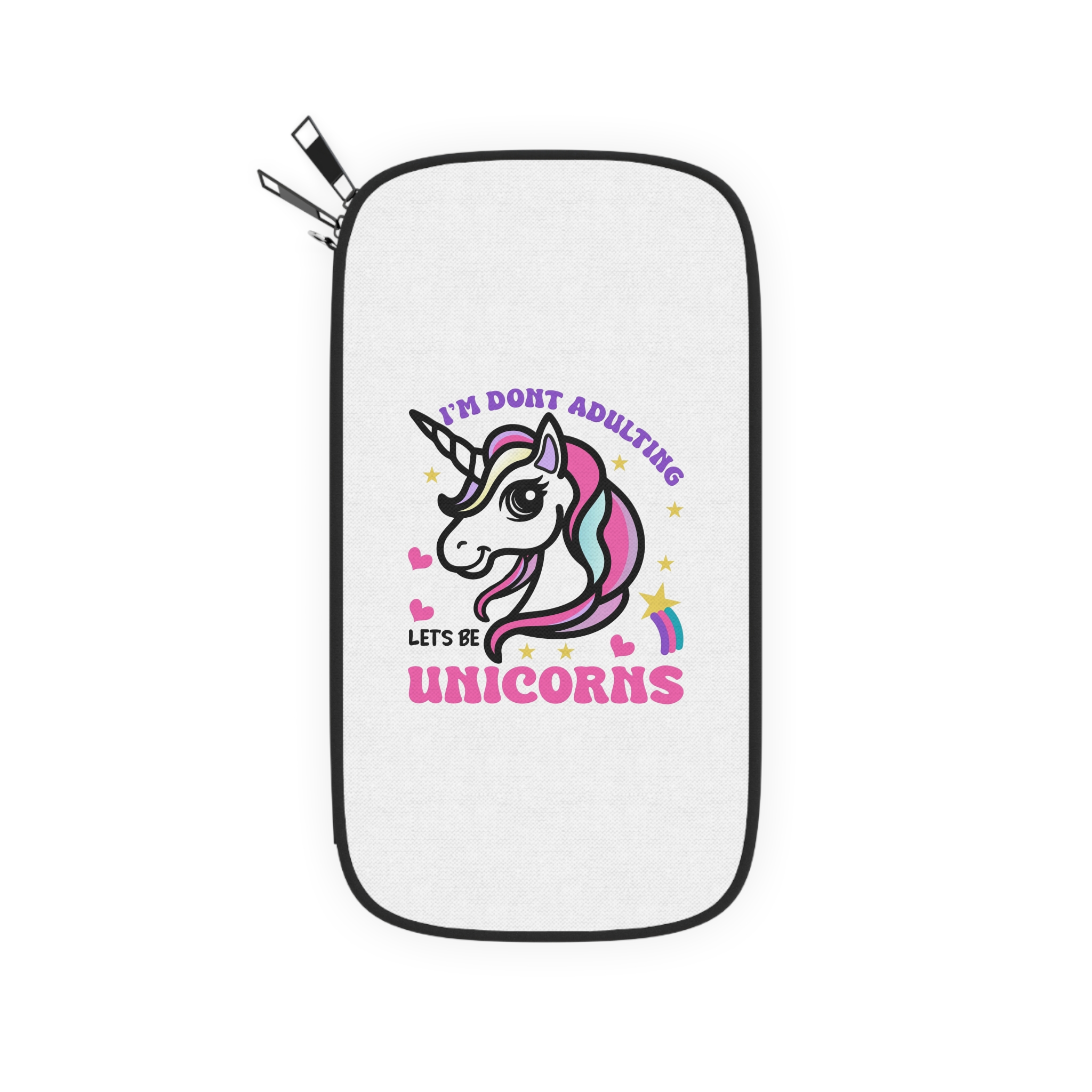 Cute Unicorn Illustration With Rainbow Stars Hearts Passport Wallet - Image 2