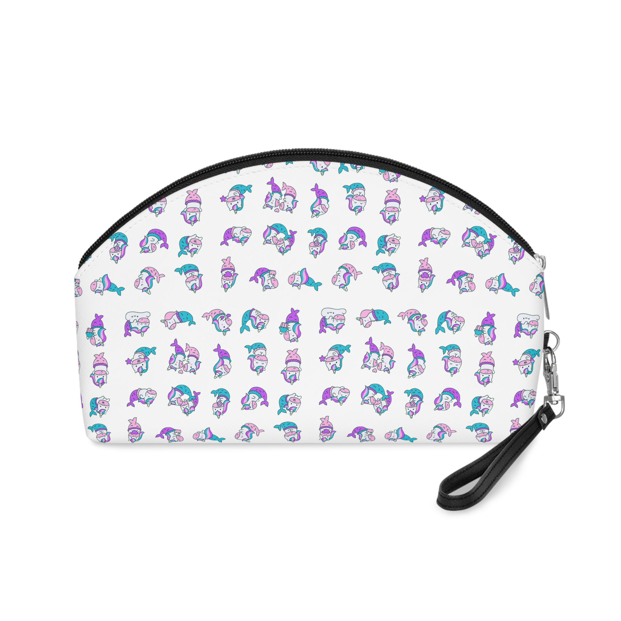 Cute Kawaii Unicorn Mermaid Fantasy Cartoon Characters Hand Drawn Style Makeup Bag - Image 2