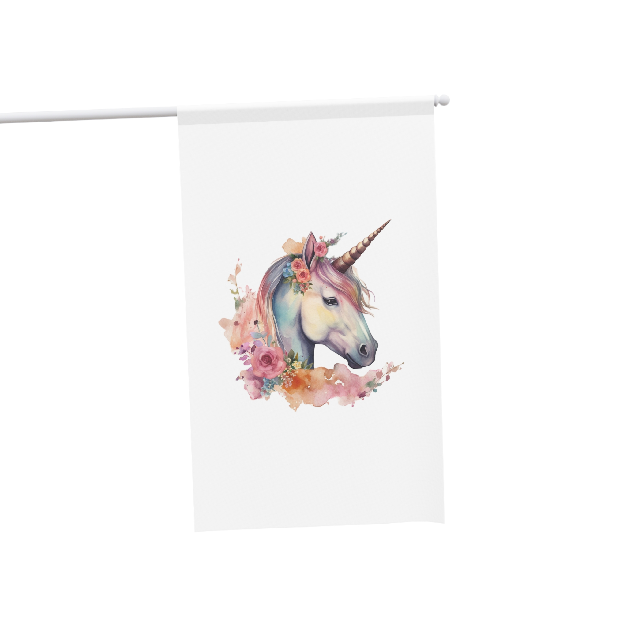 Unicorn With Pink Mane Flowers It House Banner - Image 3