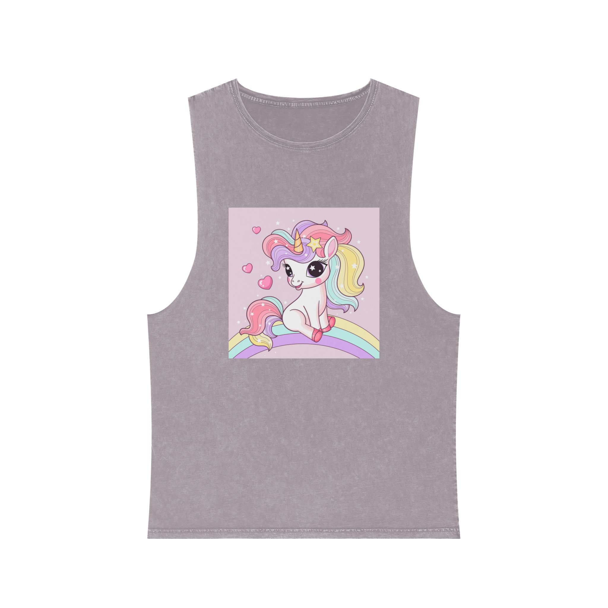 Lovely Unicorn Unisex Stonewash Tank Top - Image 17