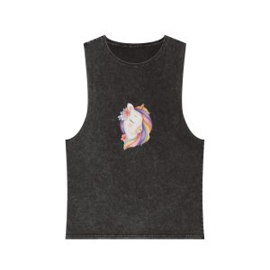 Lovely Unicorn Collection Unisex Stonewash Tank Top