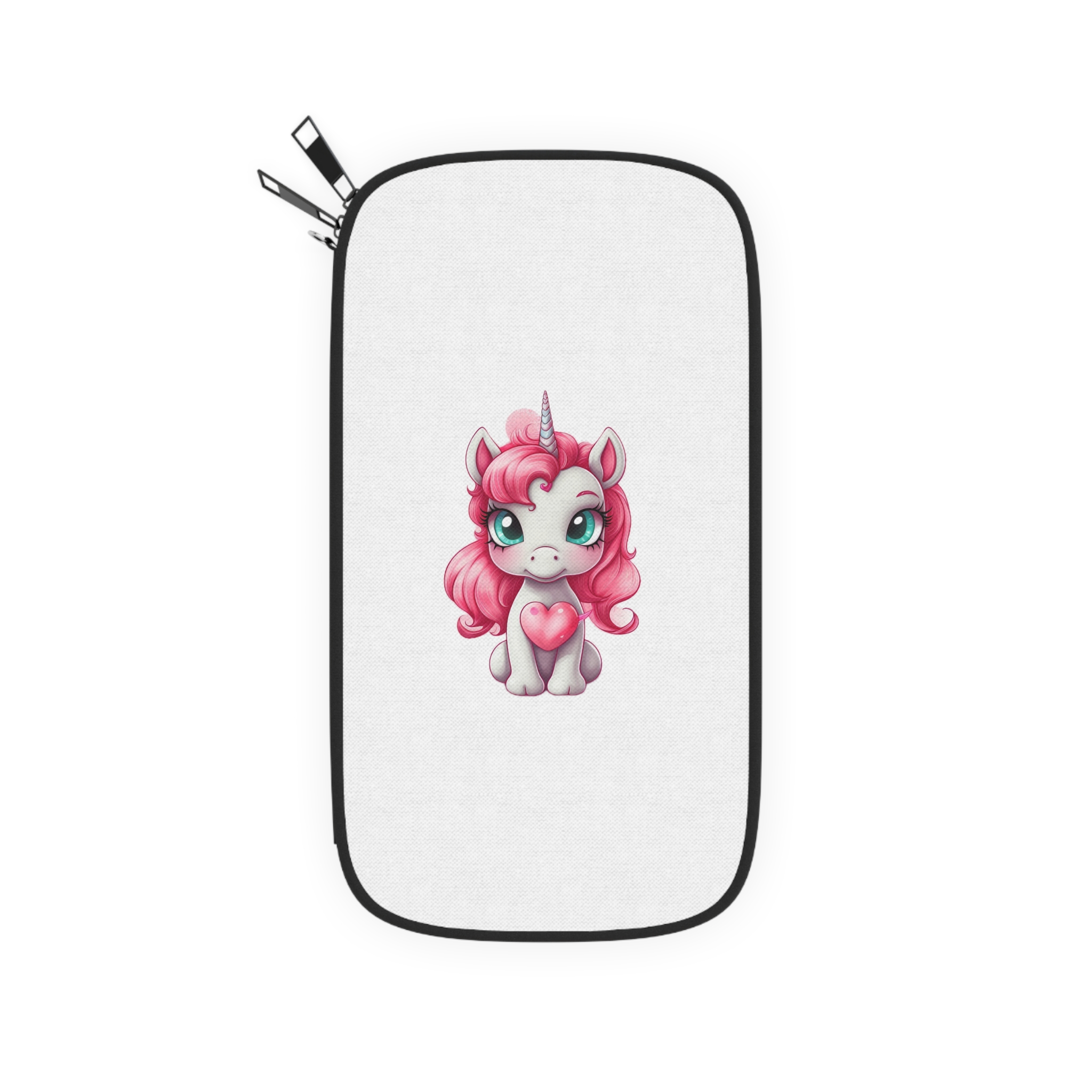 Cartoon Unicorn With Pink Hair Heart Shaped Tail Generative Ai Passport Wallet - Image 2