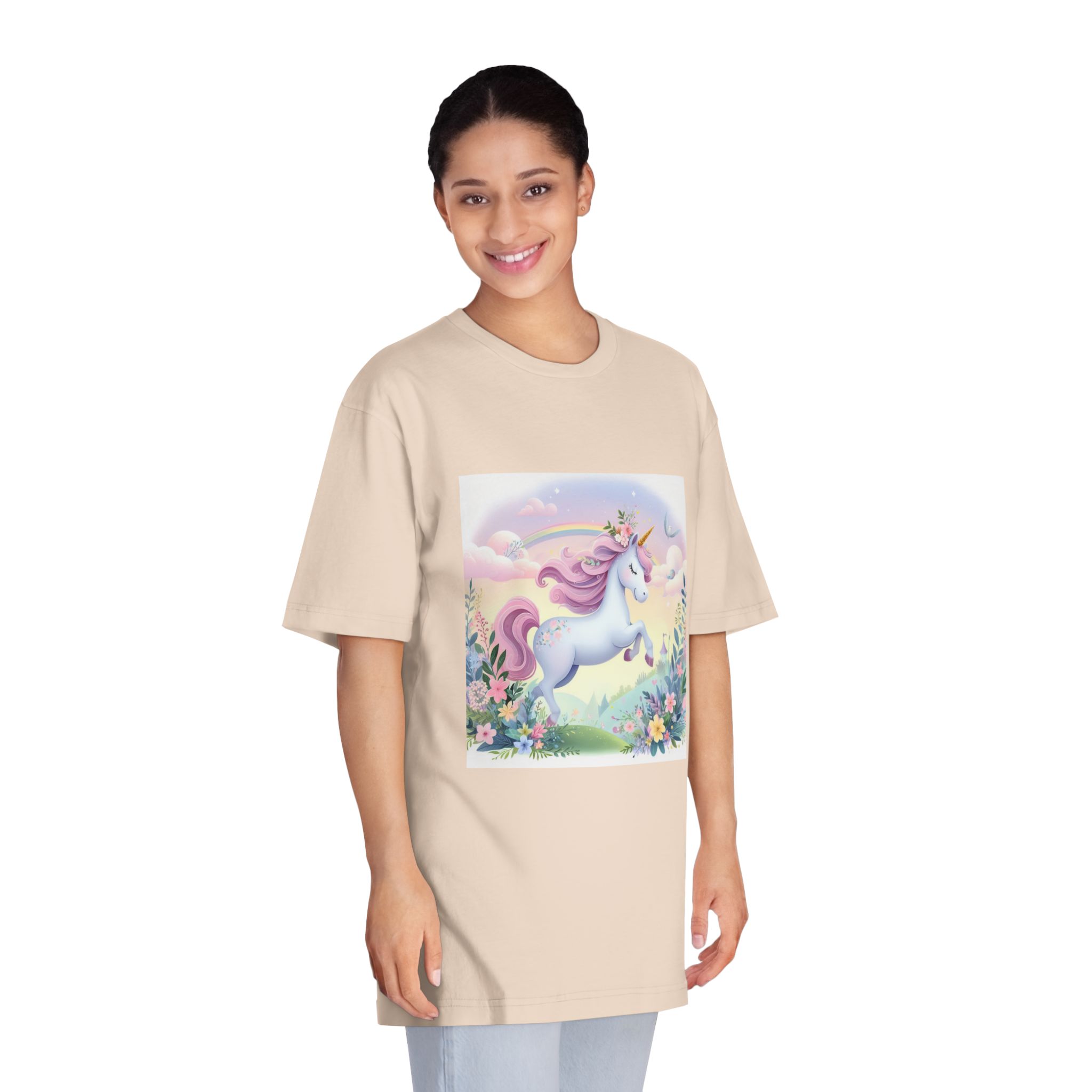Beautiful Unicorn Running Magical Meadow Unicorn Background Images Whimsical Unicorn (11) Unisex Classic Crewneck T Shirt - Image 11