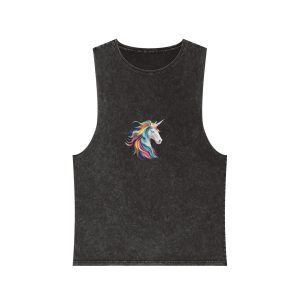 Mythical Unicorn Paper Style Fotor Bg Remover 202311048948 Unisex Stonewash Tank Top