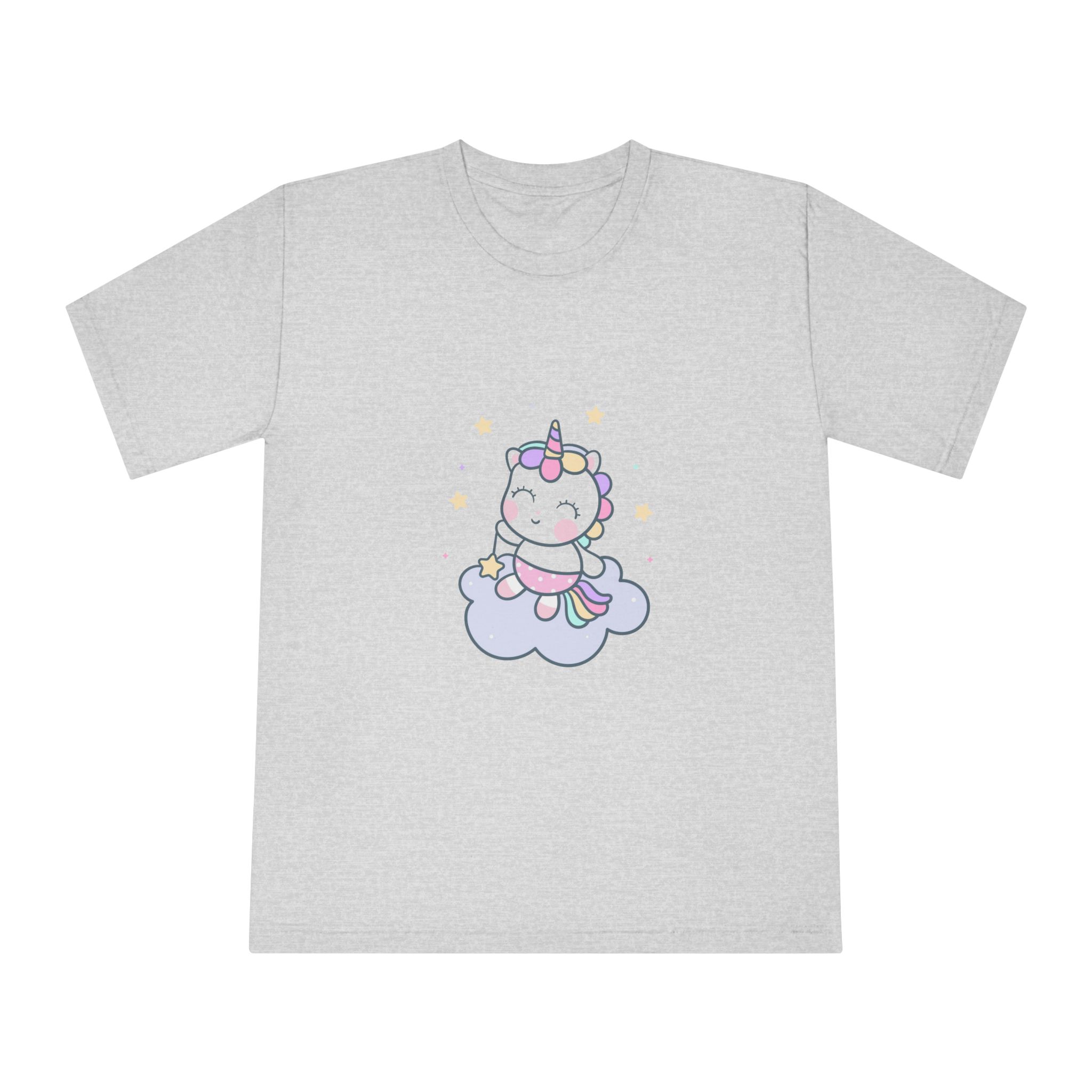 Hand Drawn Kawaii Unicorn Vector Cloud Unisex Classic Crewneck T Shirt - Image 13