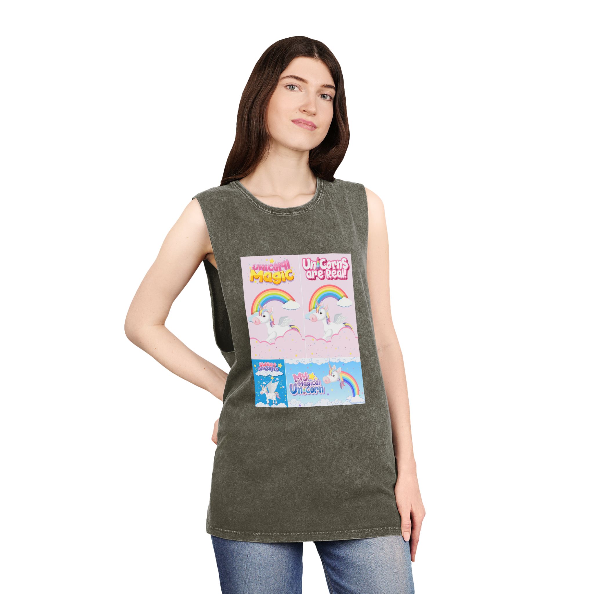Unicorn V499 Unisex Stonewash Tank Top - Image 8