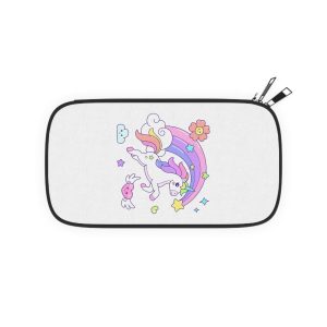 Cute Unicorn Flying Over the Rainbow Illustration Passport Wallet