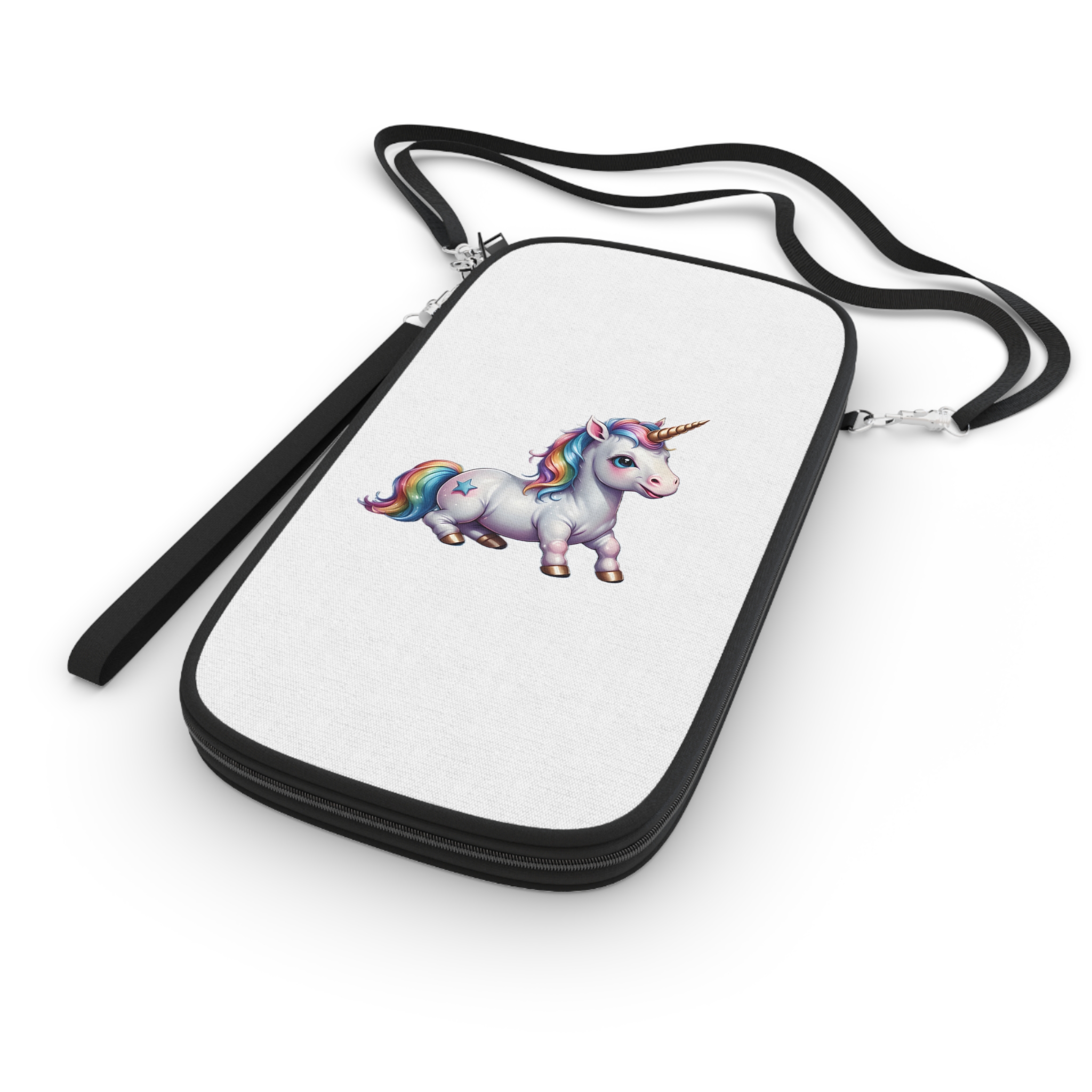 Happy Unicorn Background Sky Rainbow Passport Wallet - Image 3