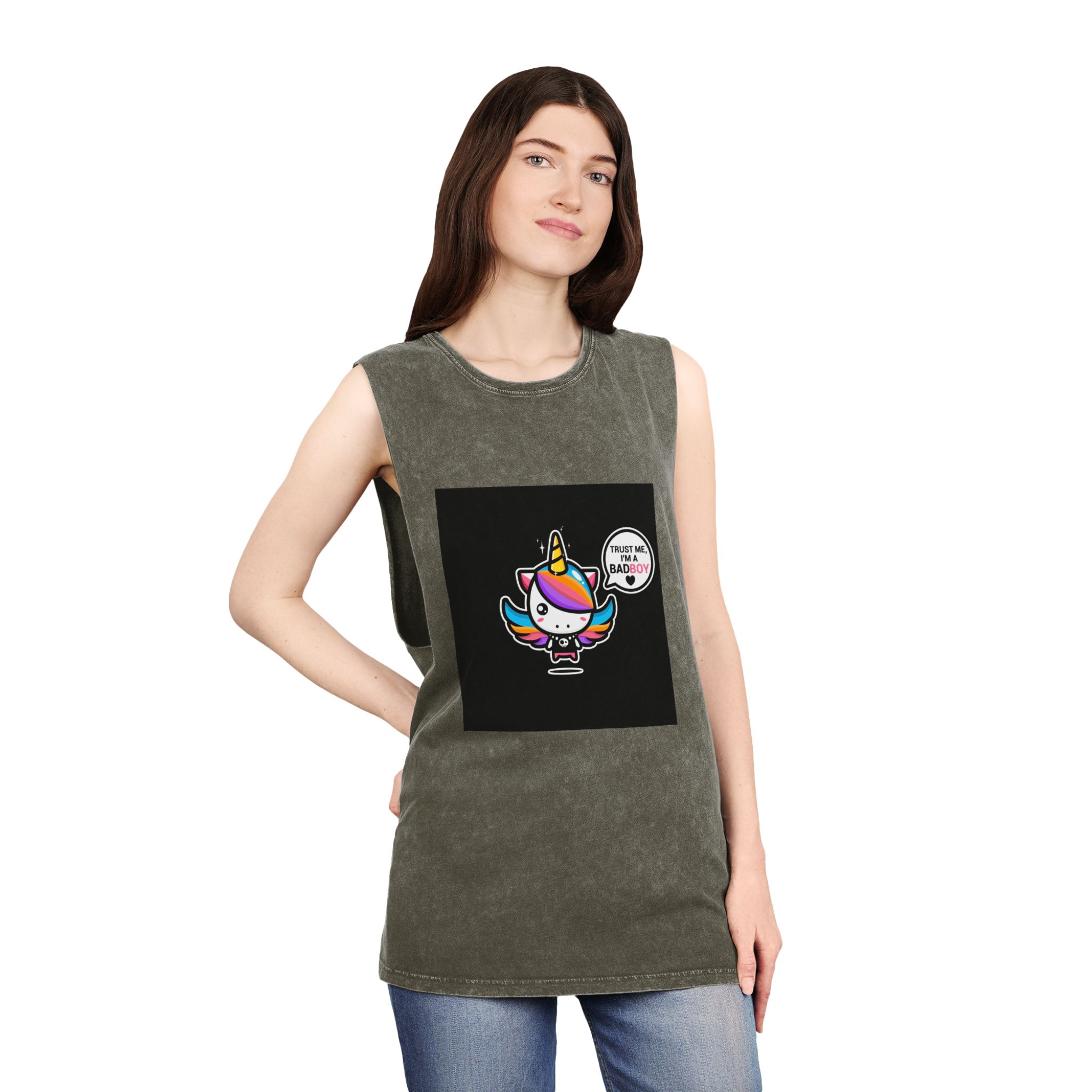 Cool Bad Boy Unisex Stonewash Tank Top - Image 8