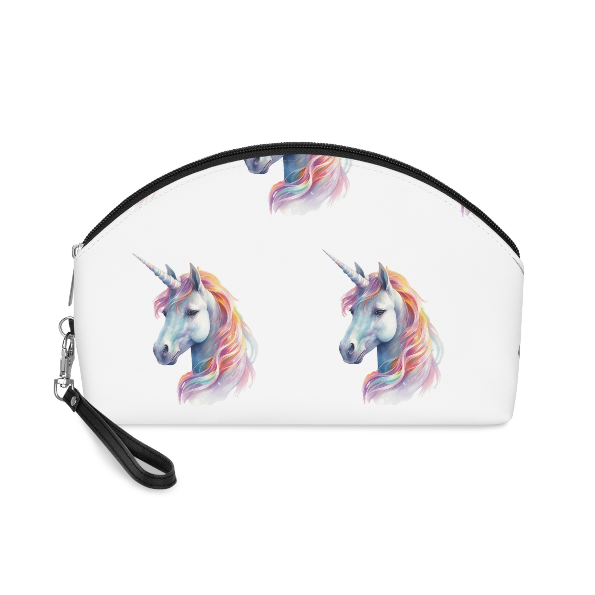 Painting Unicorn With Long Mane Colorful Mane Generative Ai (3) Makeup Bag