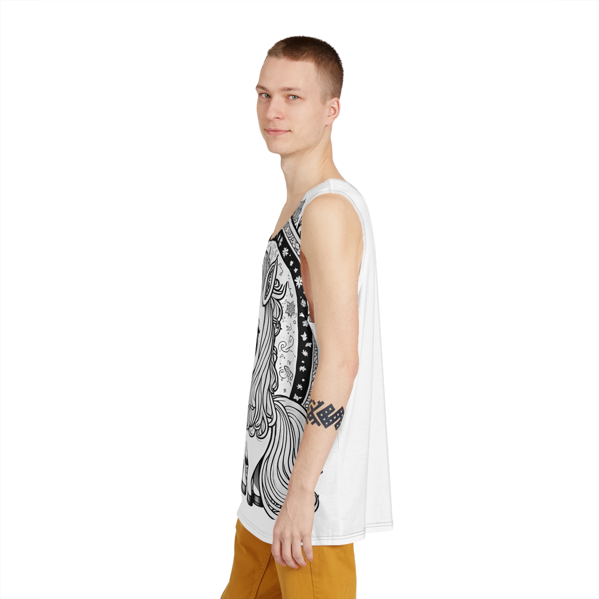 Adorable Unicorn Illustrations Kids Mens Tank Aop