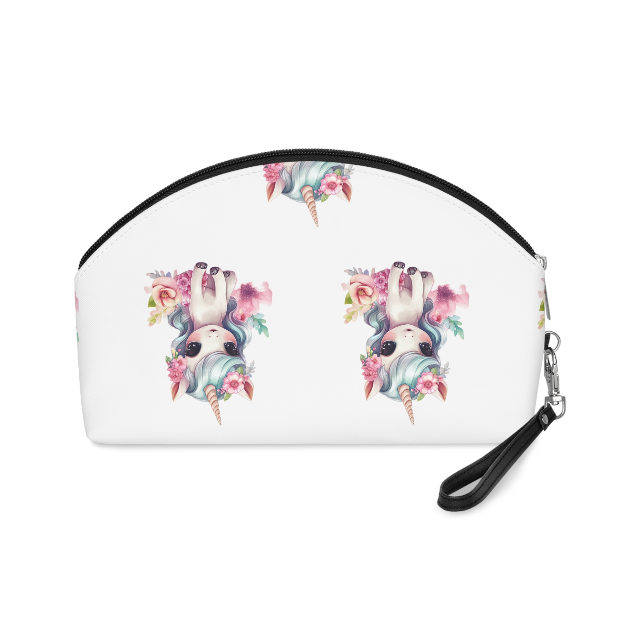 Unicorn With Flower Crown Its Head (1) Makeup Bag - Image 2