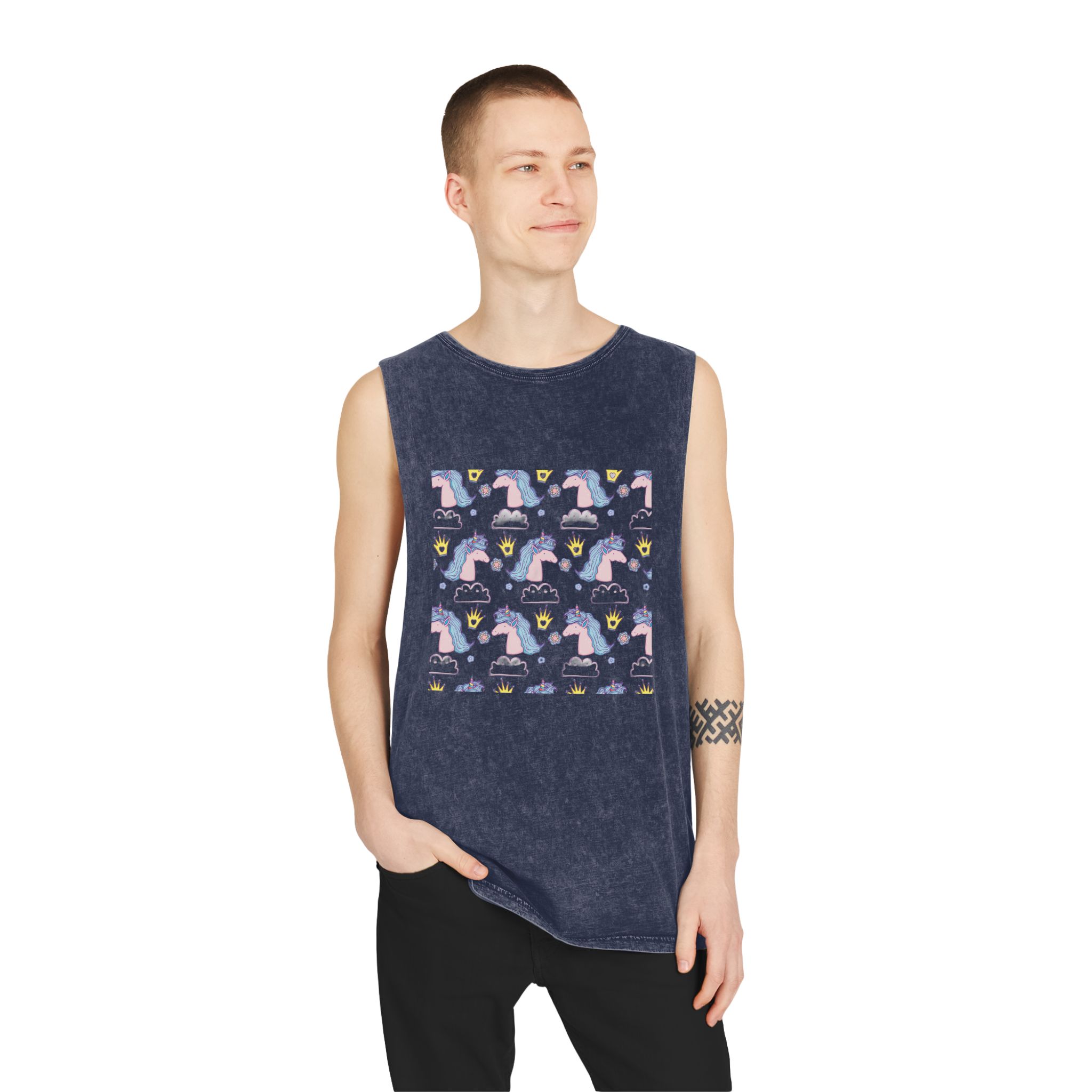Unicorn V148 Unisex Stonewash Tank Top - Image 15