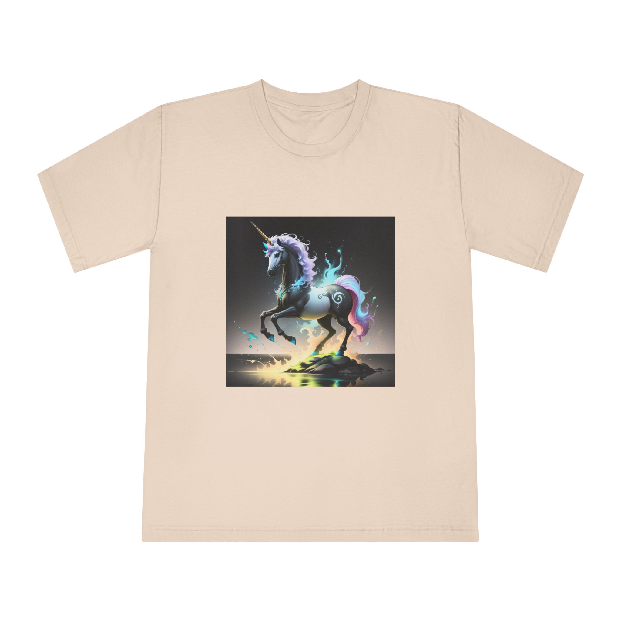 Black Unicorn With Fluorescent Liquids Unisex Classic Crewneck T Shirt - Image 9