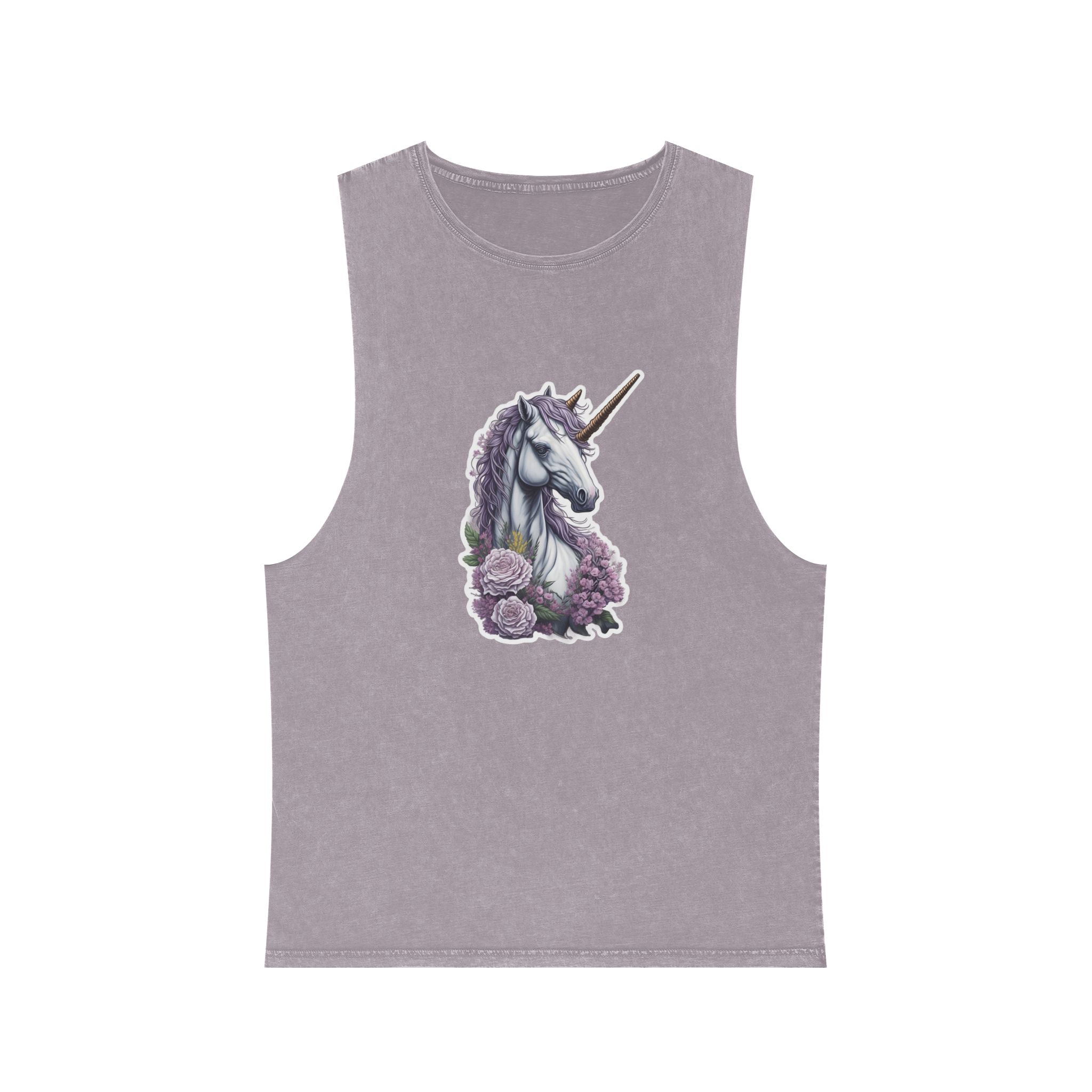 Unicorn Sticker (1) Unisex Stonewash Tank Top - Image 17