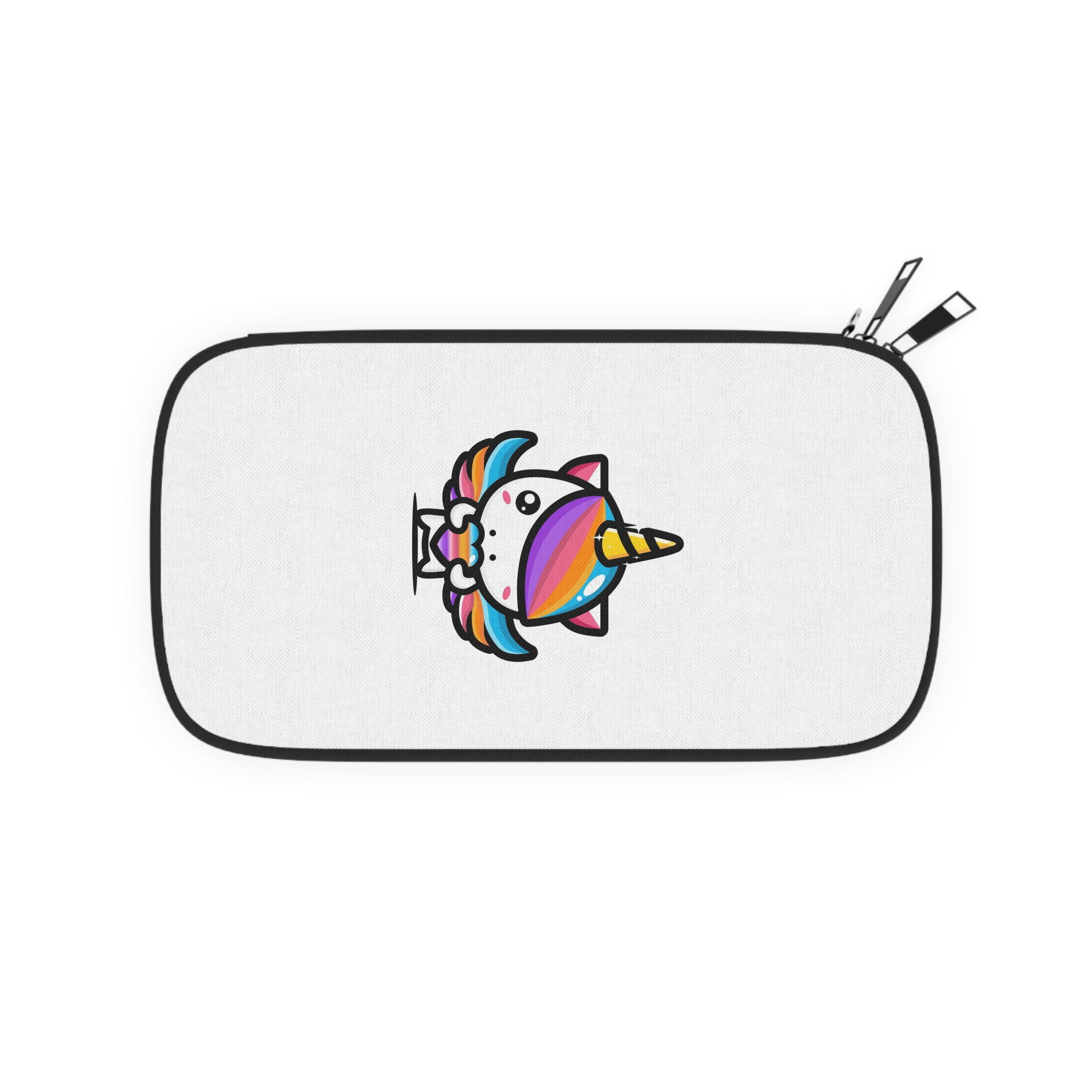 Cute Unicorn Hugging Colorful Heart Passport Wallet