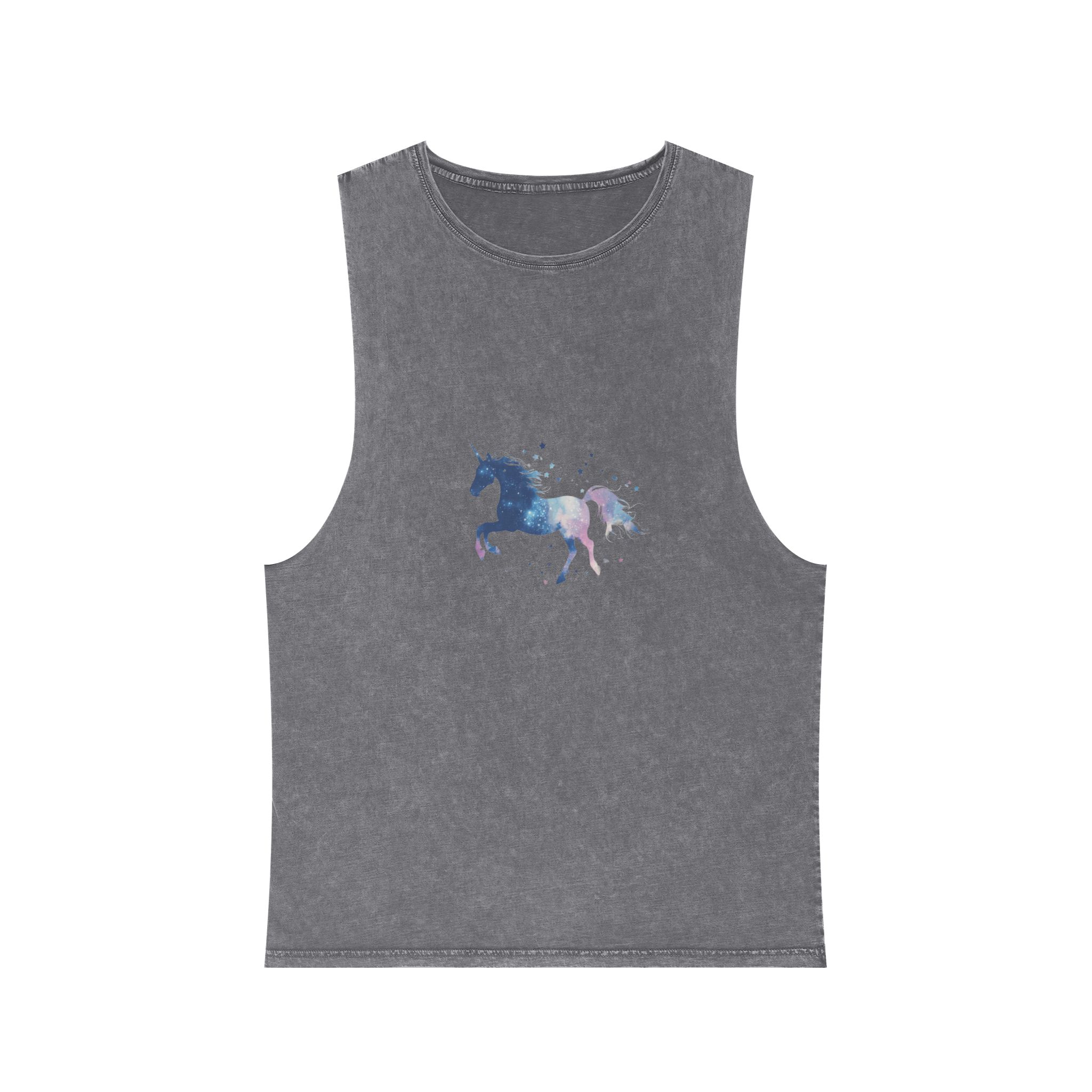 Celestial Unicorn Watercolor Painting Unisex Stonewash Tank Top - Image 9