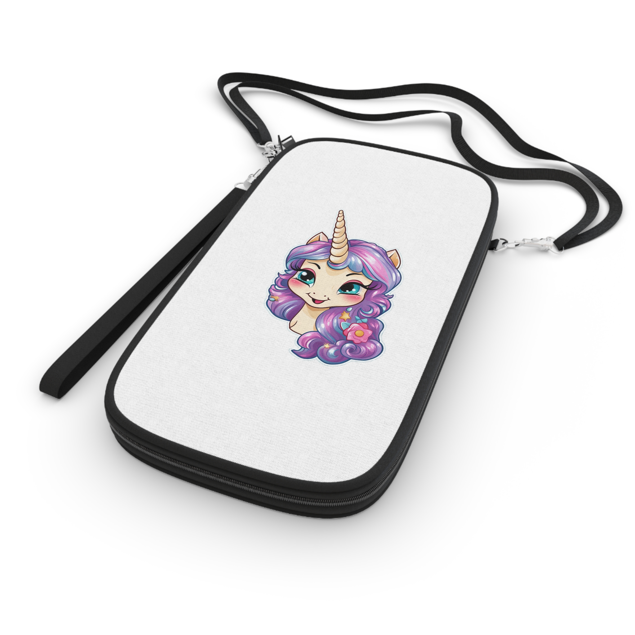 Cute Little Baby Unicorn With Rainbow Flowers Vector Illustration Set Generative Ai Passport Wallet - Image 3