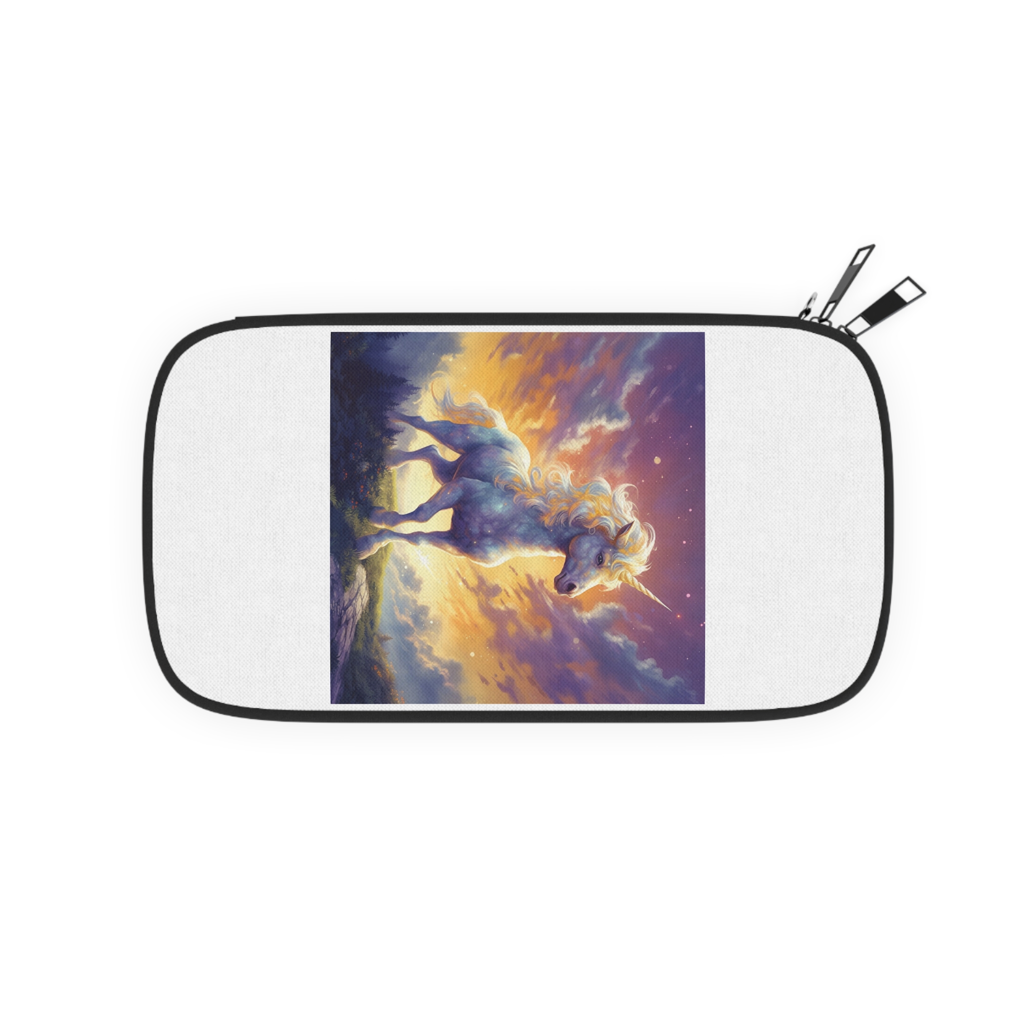 Painting Unicorn Standing Hill With Sunset Background Generative Ai (1) Passport Wallet