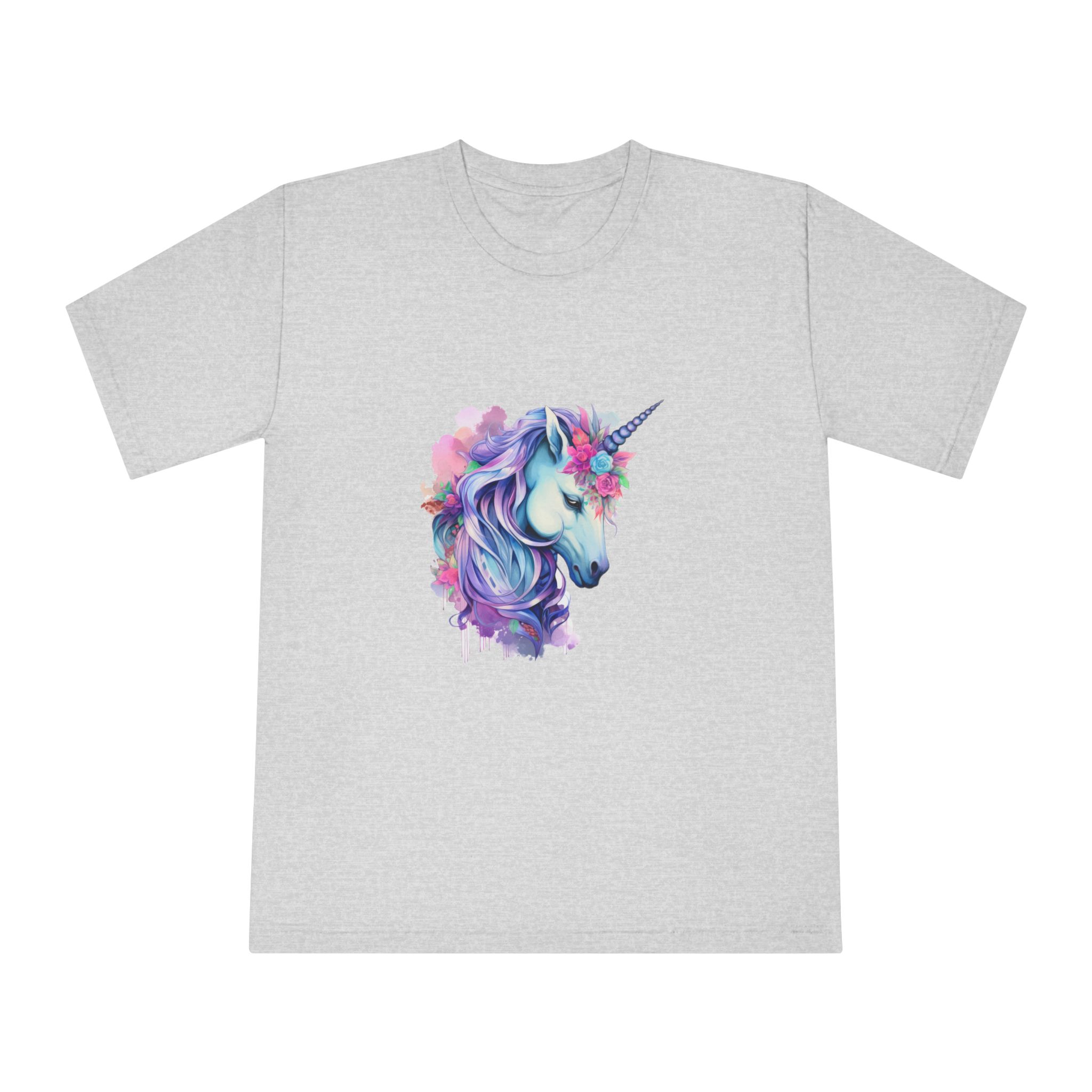 Watercolor Fantasy Unicorn Clip Art Unisex Classic Crewneck T Shirt - Image 13