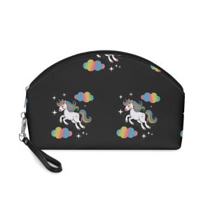 Rainbow With Rainbow It Words Unicorn Bottom Makeup Bag