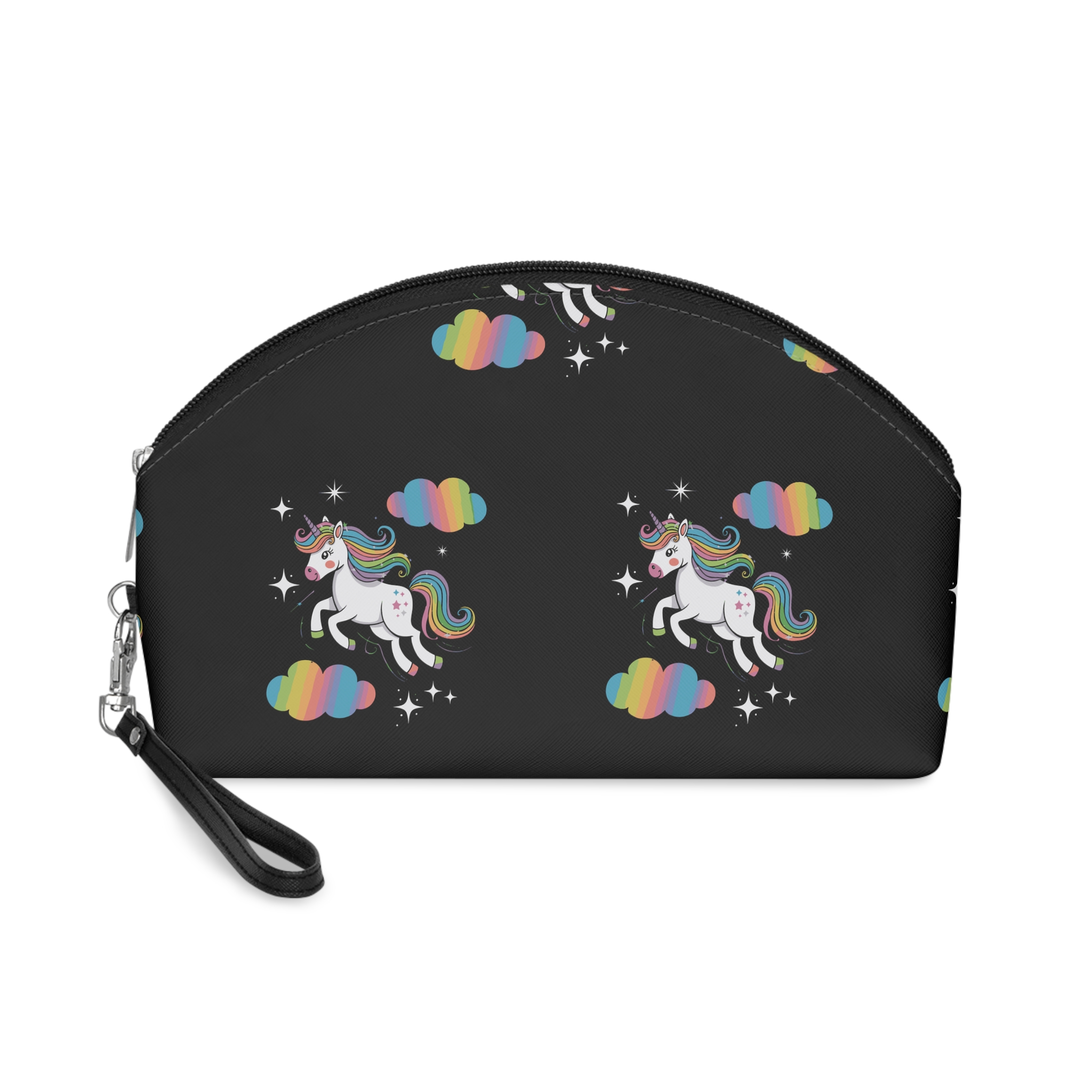 Rainbow With Rainbow It Words Unicorn Bottom Makeup Bag