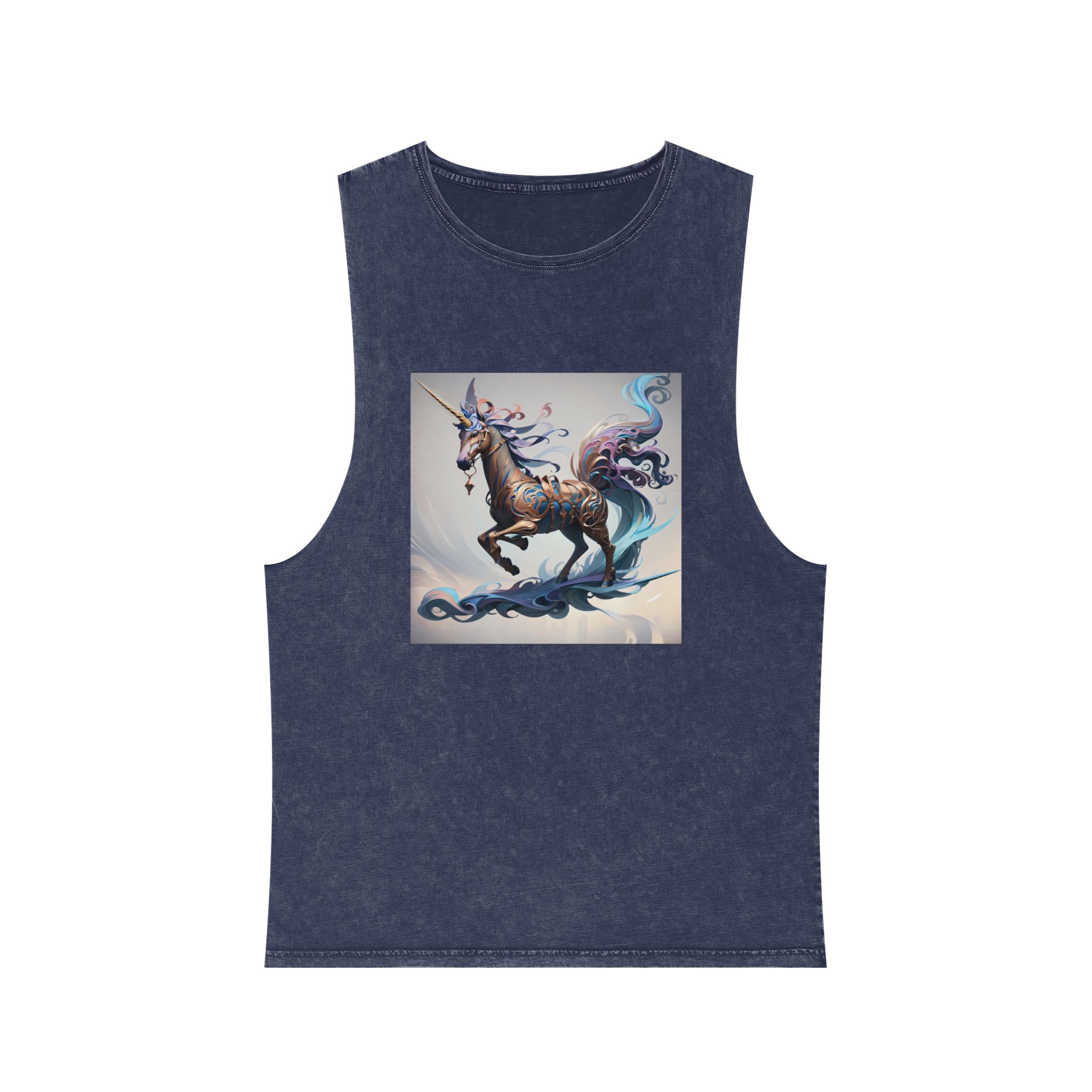 Painting Unicorn Unisex Stonewash Tank Top - Image 13