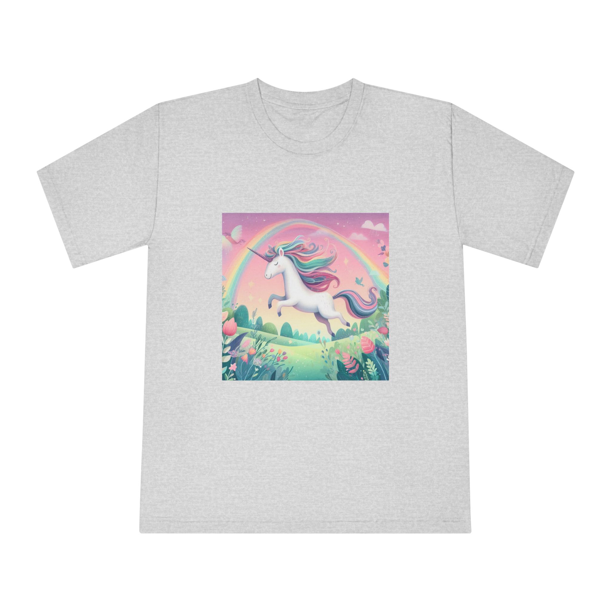 Beautiful Unicorn Running Magical Meadow Unicorn Background Images Whimsical Unicorn (9) Unisex Classic Crewneck T Shirt - Image 13