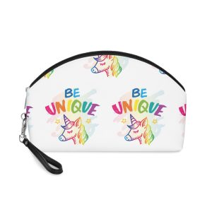 Colorful Unicorn With Words Be Unique It Makeup Bag