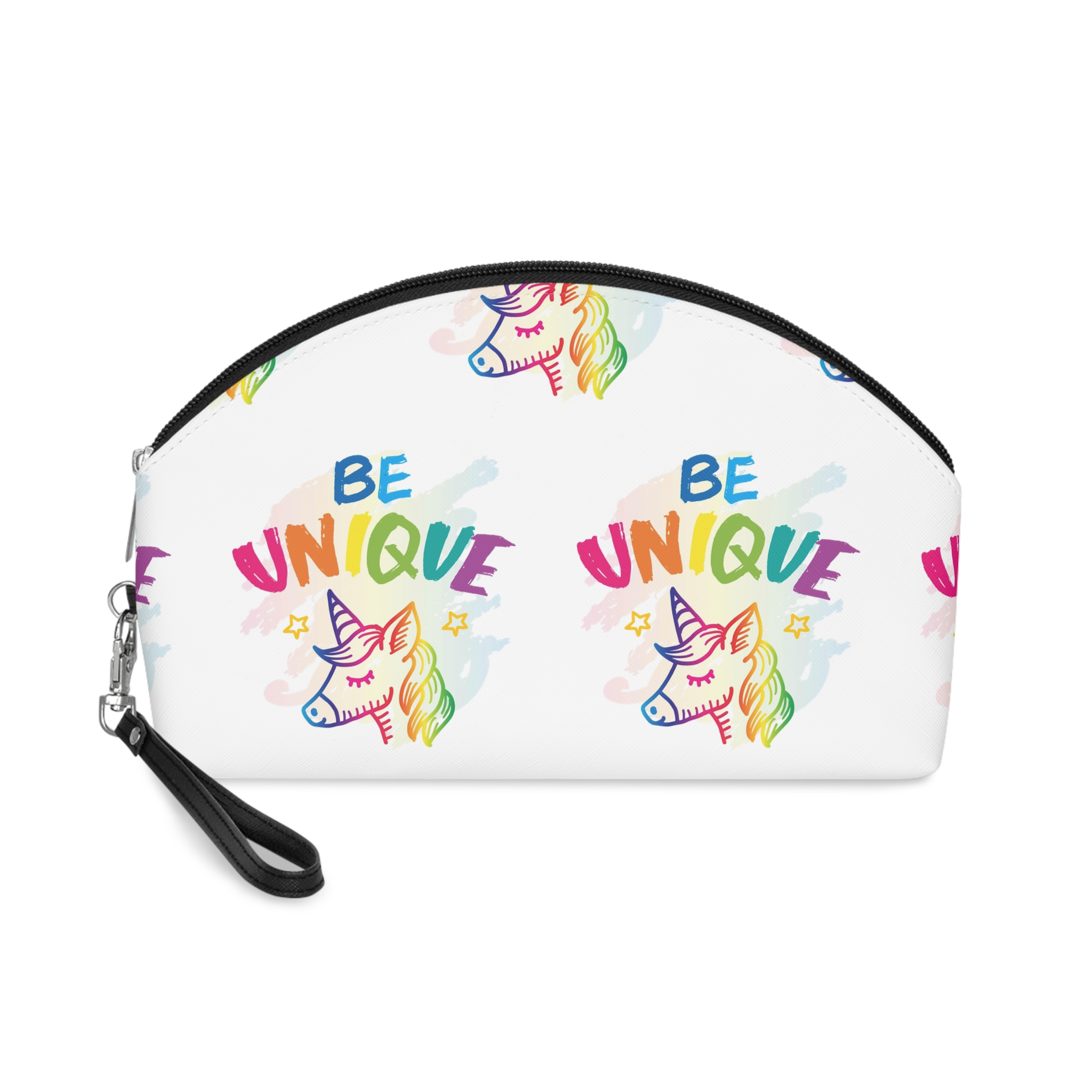 Colorful Unicorn With Words Be Unique It Makeup Bag