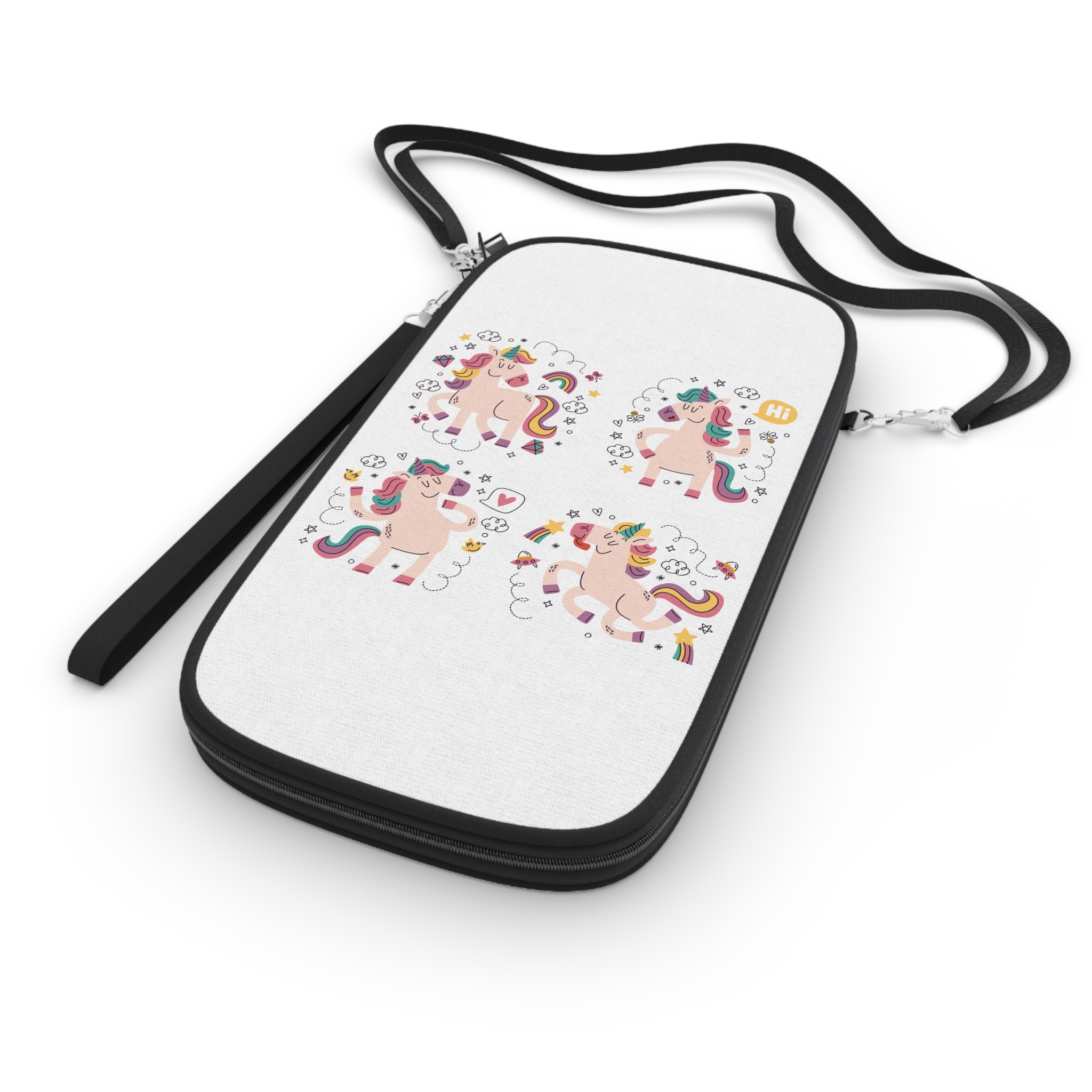 Doodle Hand Drawn Unicorn Stickers Passport Wallet - Image 3