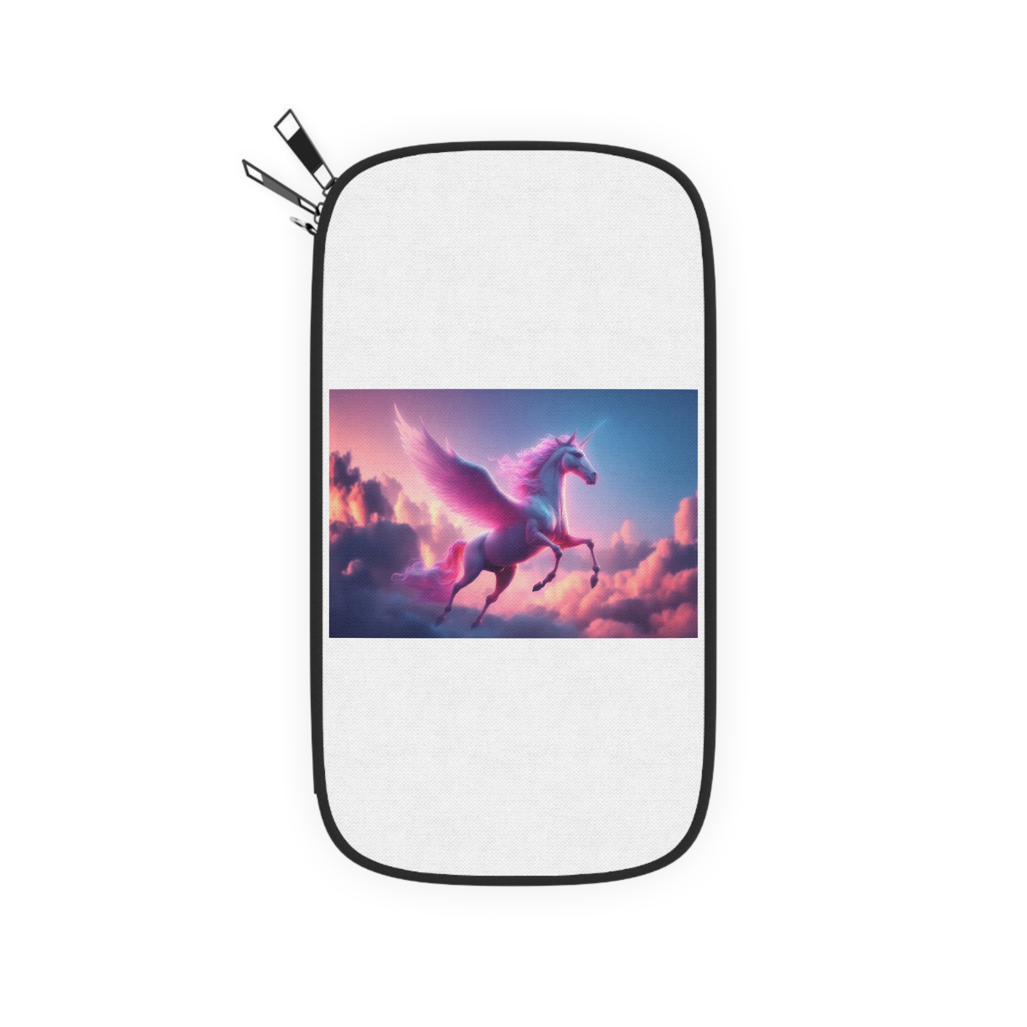 Magical Pink Unicorn Background Sky With Pink Clouds (1) Passport Wallet - Image 2