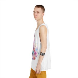 Cute Colorful Magic Unicorn With Flowers Watercolor Style (12) Mens Tank Aop