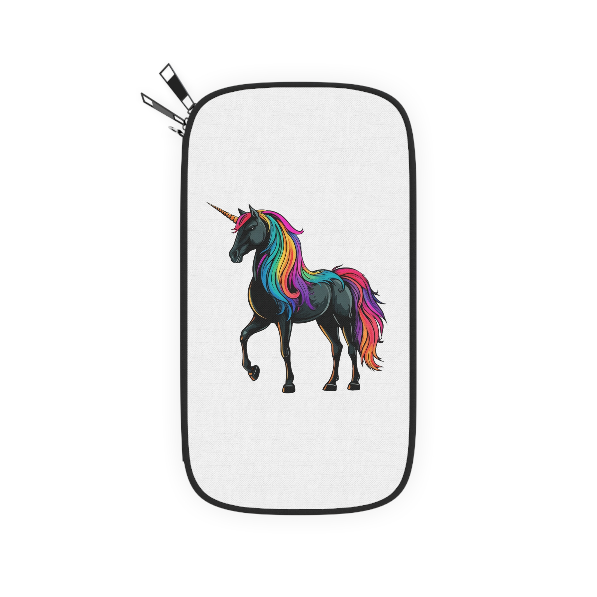 Cartoon Unicorn With Rainbow Mane Horn Generative Ai Passport Wallet - Image 2