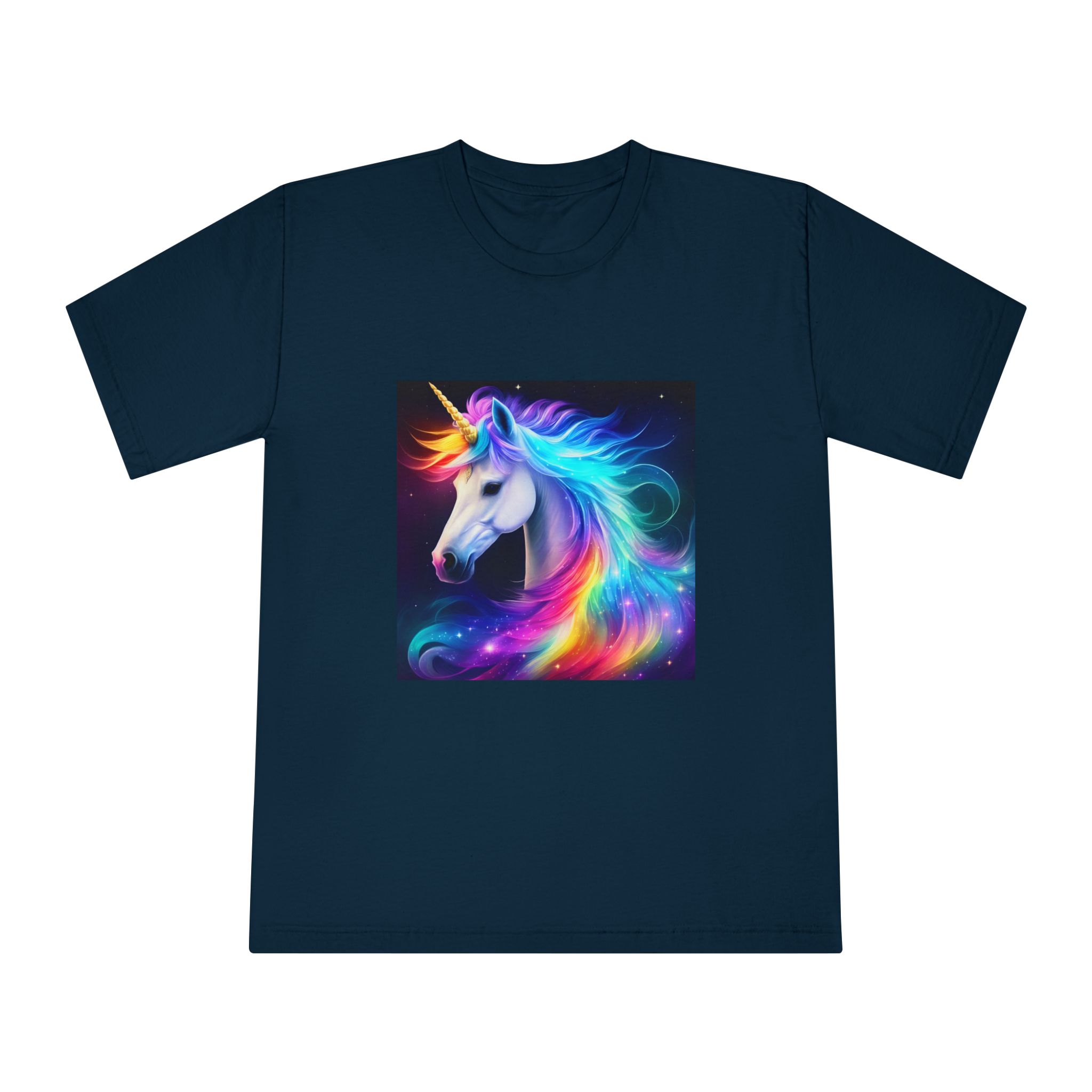 Portrait Unicorn Isolated Stars Background Generative Artificial Intelligence Unisex Classic Crewneck T Shirt - Image 17