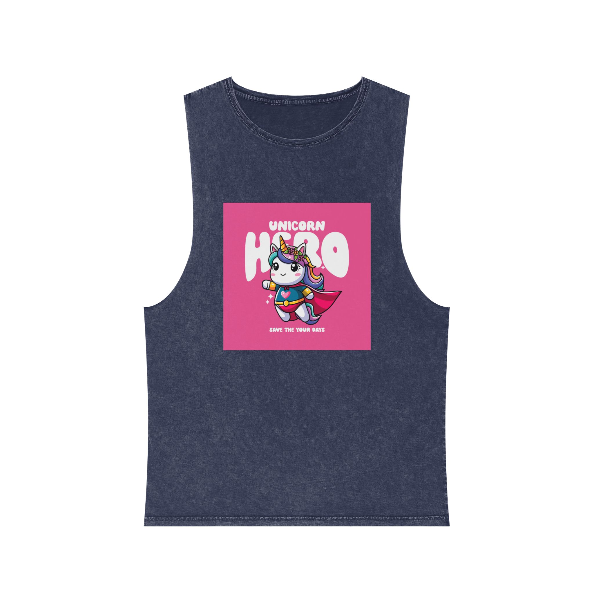 Unicorn Hero Unisex Stonewash Tank Top - Image 13