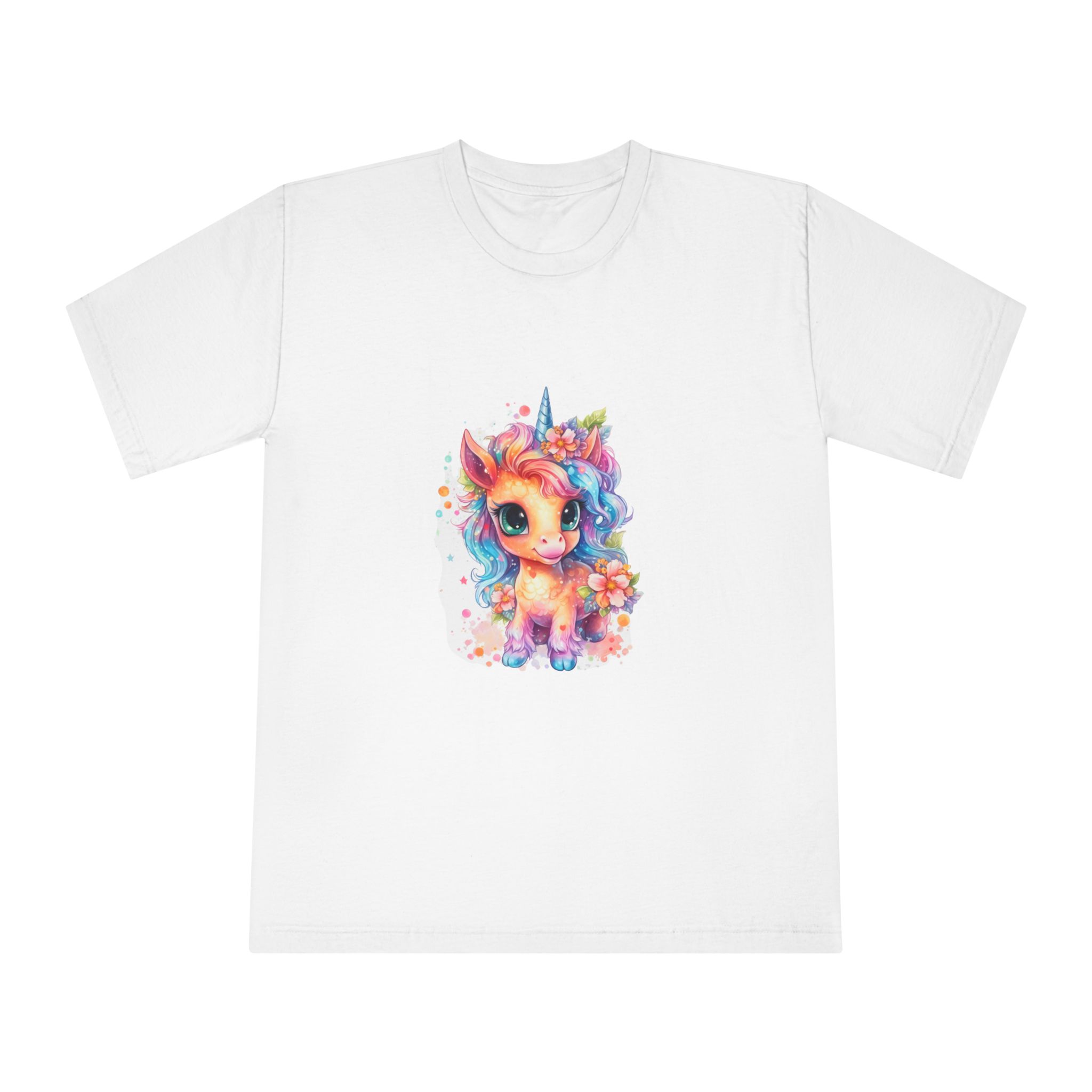 Cute Colorful Magic Unicorn With Flowers Watercolor Style (1) Fotor Bg Remover 2023110475940 Unisex Classic Crewneck T Shirt