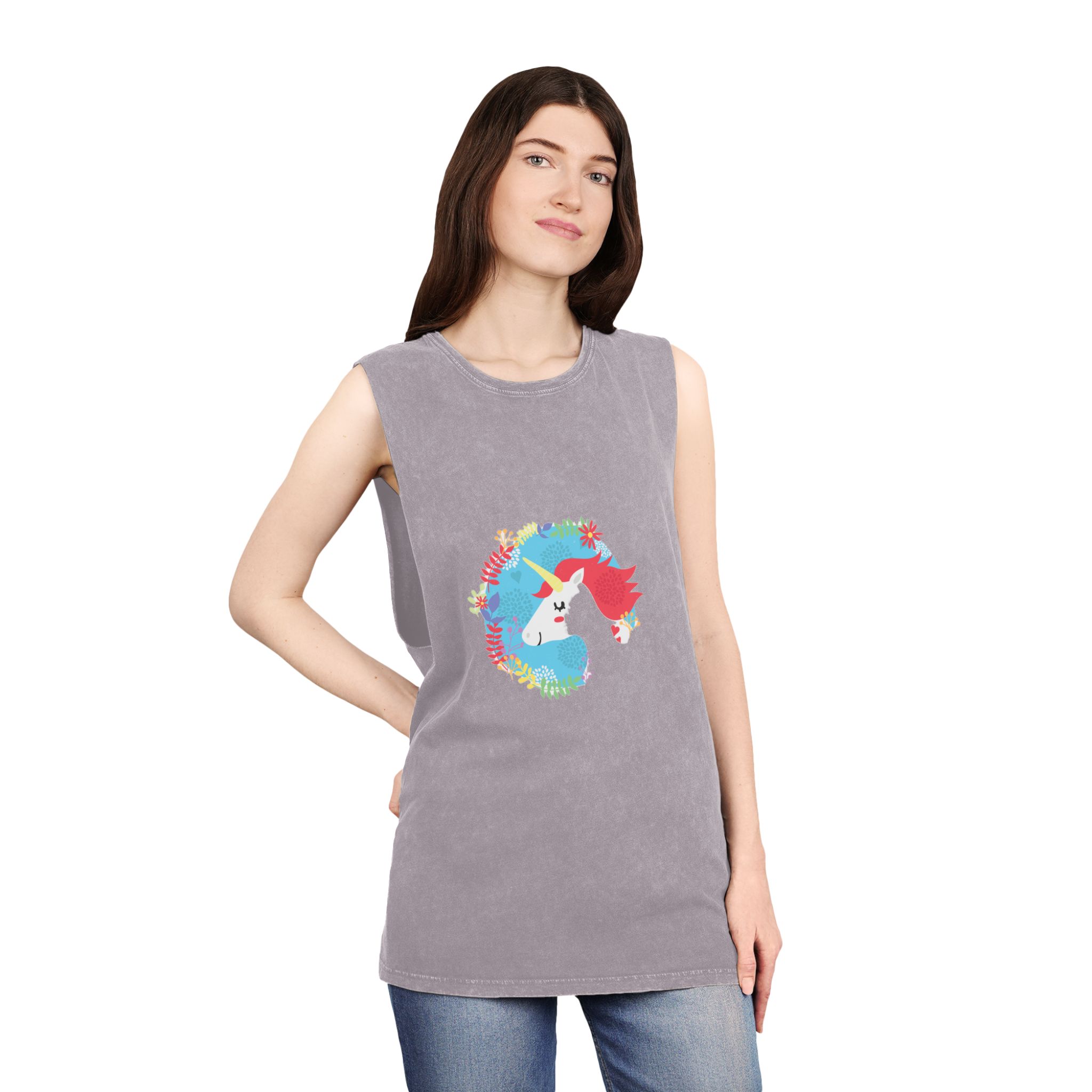 Unicorn V62 Unisex Stonewash Tank Top - Image 20