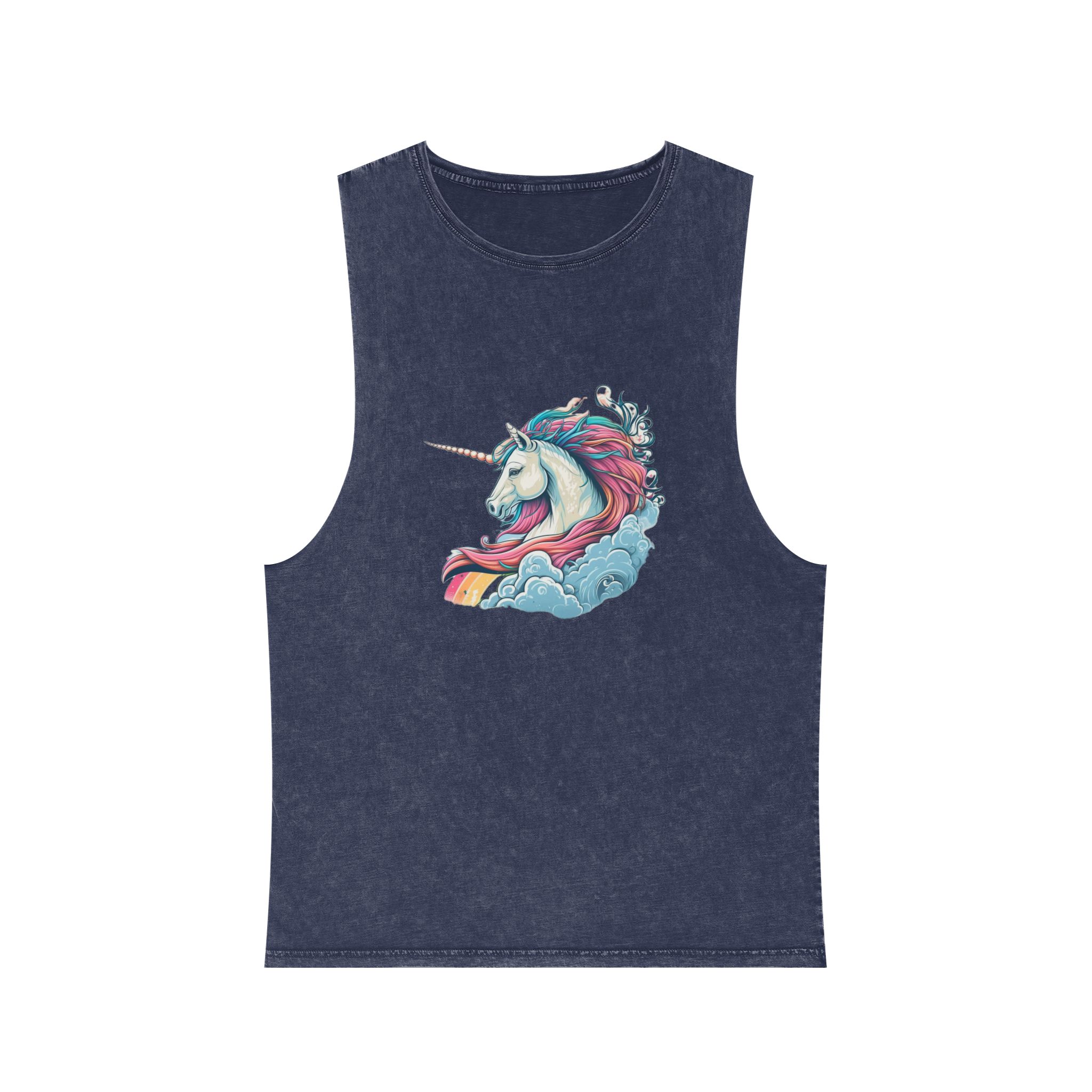 Colorful Unicorn Illustration Created With Ai Tools Unisex Stonewash Tank Top - Image 13