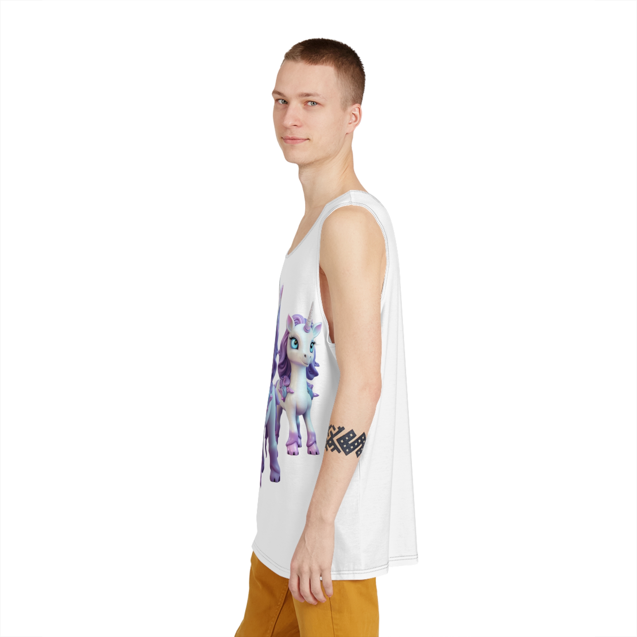 Mythical Unicorn Kids Figurine Style (2) Mens Tank Aop