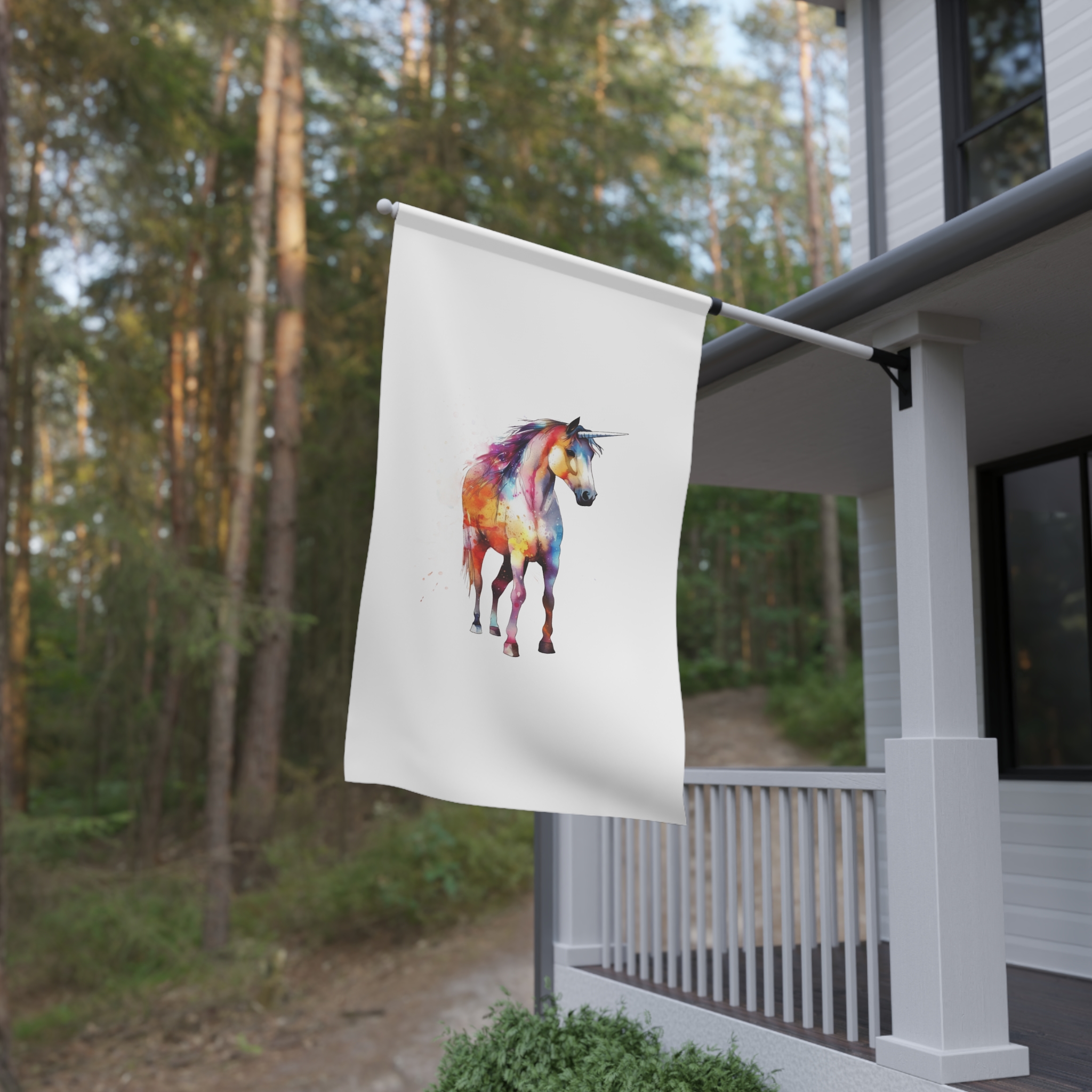 Unicorn With Rainbow Mane Tail House Banner - Image 4